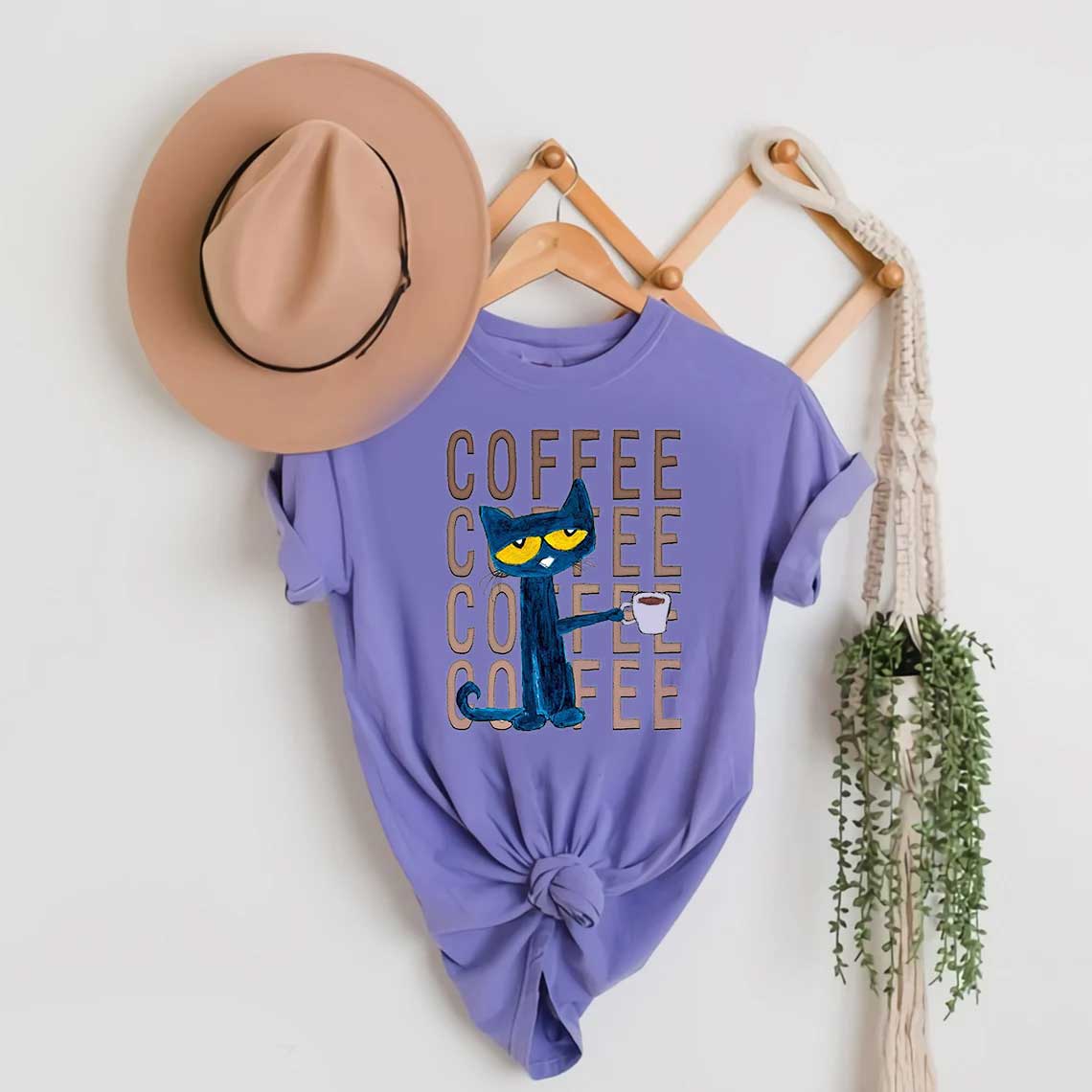Personalized Pete The Cat Coffee Shirt, Groovy Shirt, Pete The Cat Party Shirt, Custom Name And Age Shirt, funny cat shirt, Pete The Cat fan gift