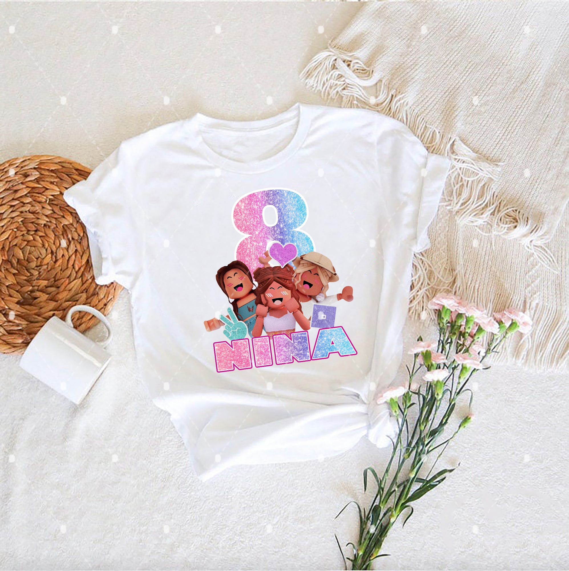 Personalized Roblox Birthday Shirt, Roblox Family Matching shirts, Roblox Girl Shirt