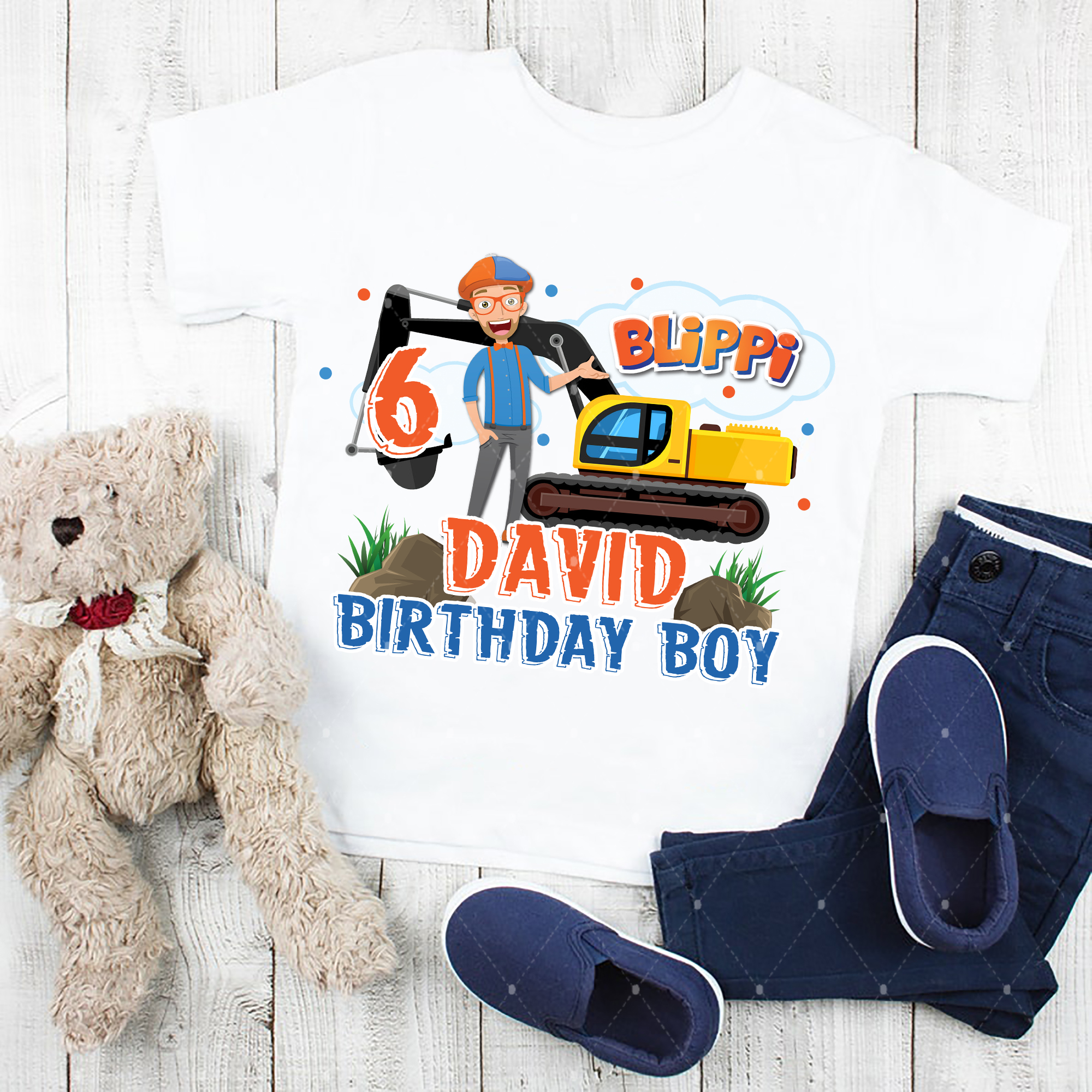 Blippi Birthday Boy Shirts, Boy Birthday Matching Shirts, Custom ...