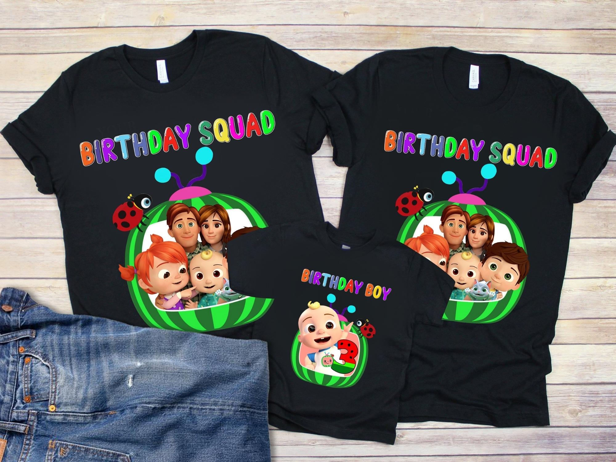 Cocomelon Birthday Shirts, Customized Cocomelon Birthday Shirts, Birthday Family Matching Shirts