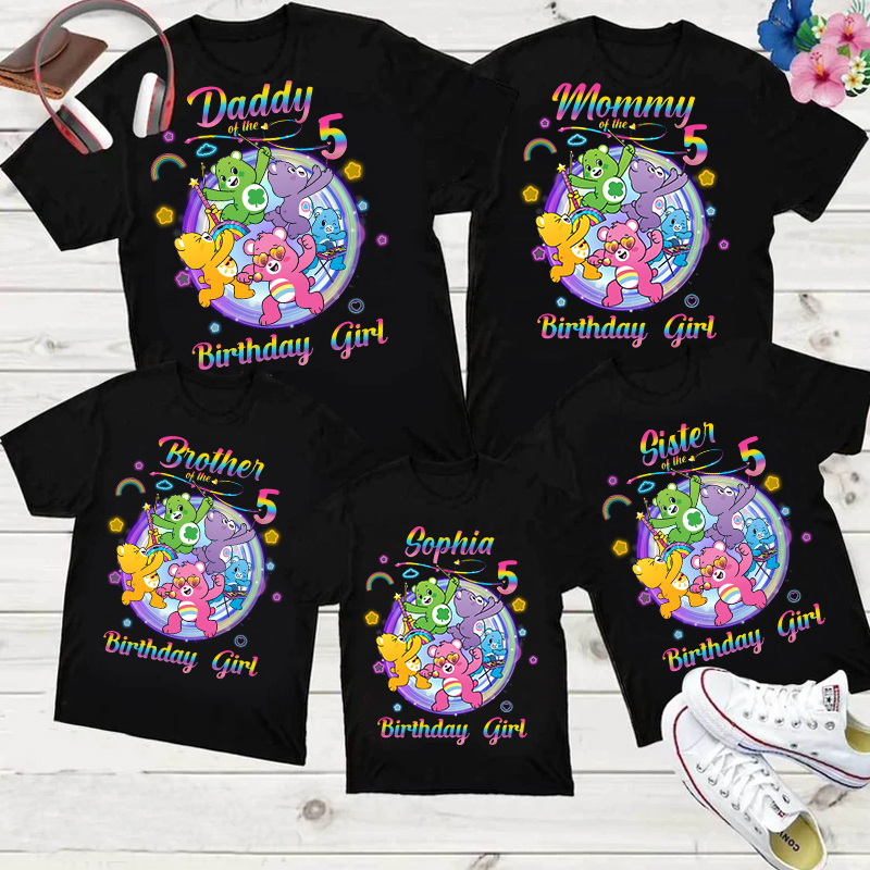 Personalized Care Bears Birthday Shirt Set, Custom Matching Family Birthday Shirt, Personalized Birthday Gifts