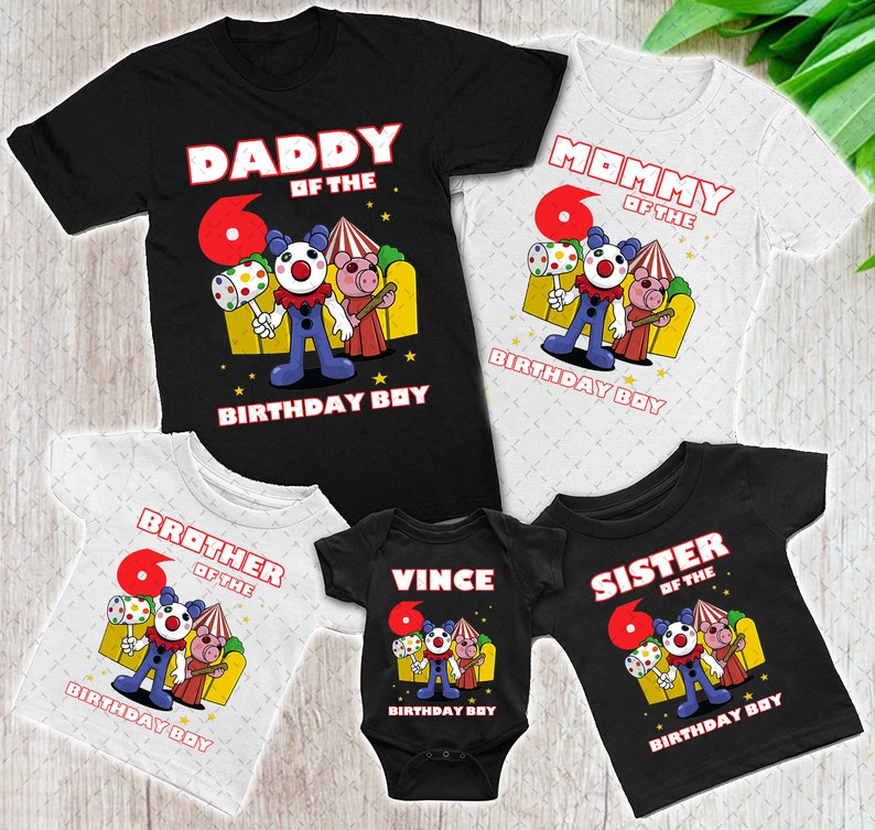 Personalized Roblox Piggy Shirt, Piggy Shirt Set, Custom Roblox Game, Gamer Kids Birthday , Matching Family Shirt, Roblox Birthday Theme