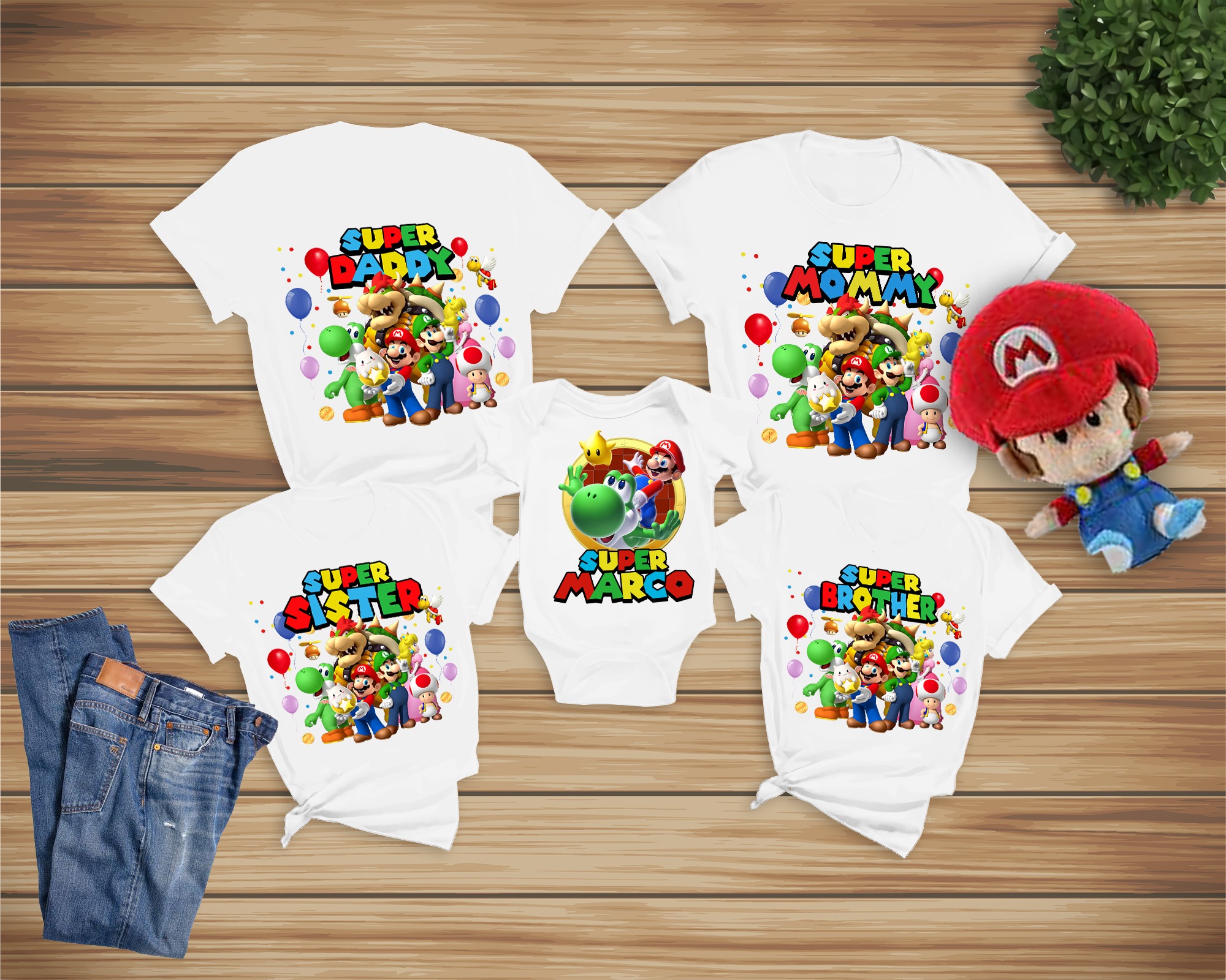 Super Mario Birthday Family Shirts, Super Mario Birthday Shirt
