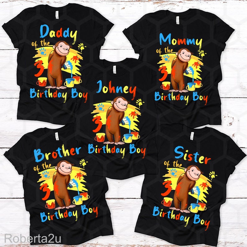 Custom Curious George Shirt, Curious George Birthday Party Shirt, Curious George Family Matching  Shirt, Curious George Shirt