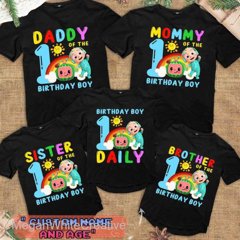 Personalized Cocomelon Birthday Shirts, Cocomelon Party Family matching shirts