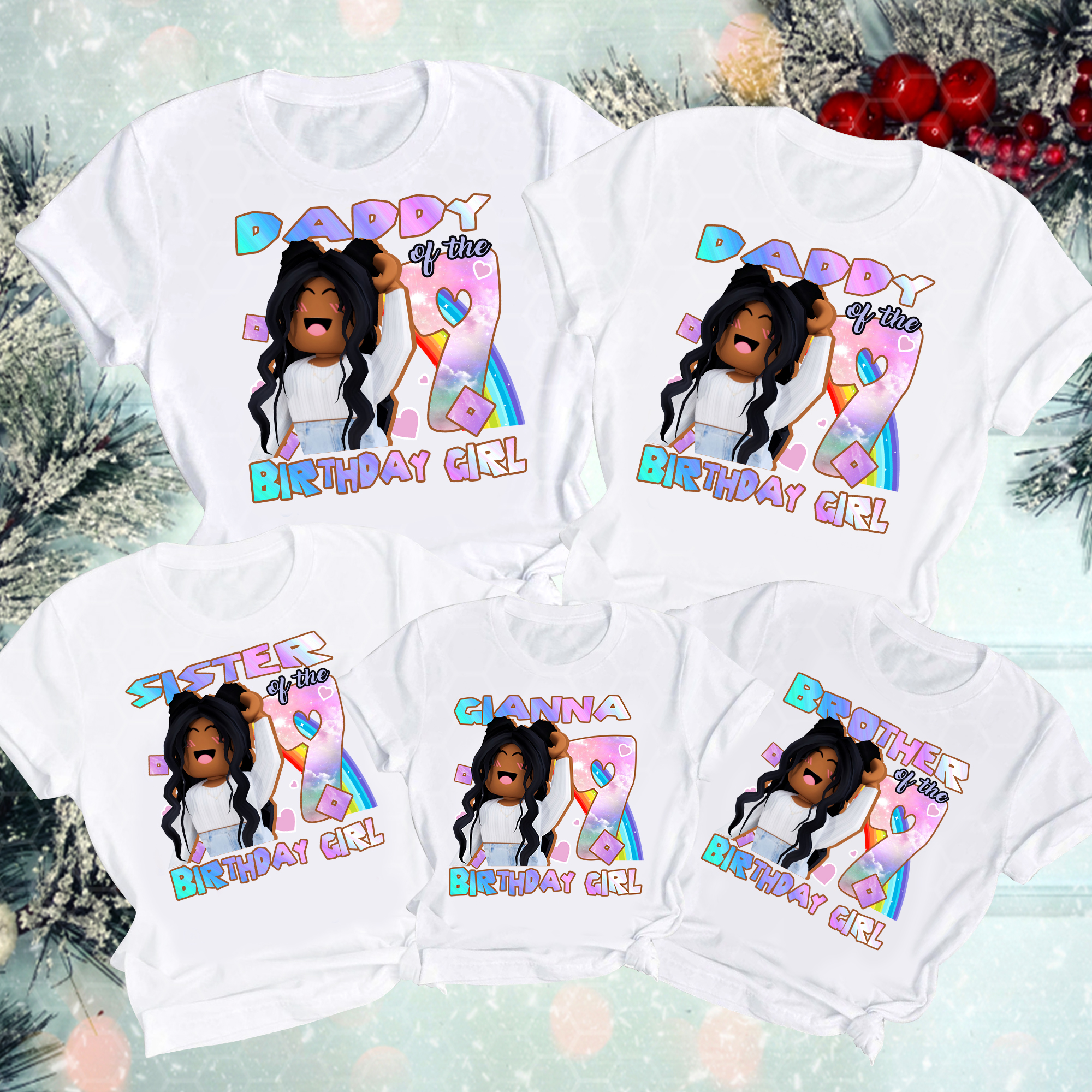 African Roblox Girl Birthday Shirt, Roblox Birthday Girl Shirt, Roblox Girls Family Matching Shirt, Custom Name And Age