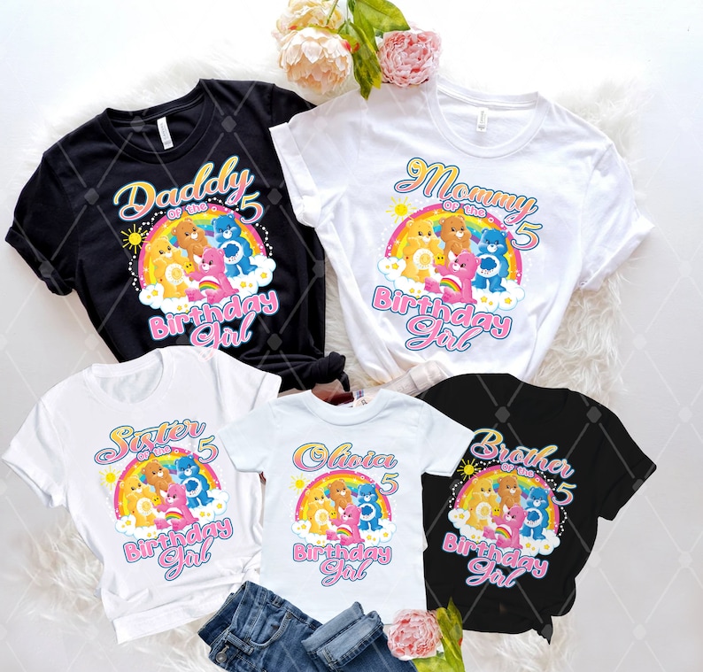 Personalized Care Bears Birthday Shirt, Care Bears Family Matching Shirt Set, Bears Party Shirt for Care Groups, Care Bears Tee