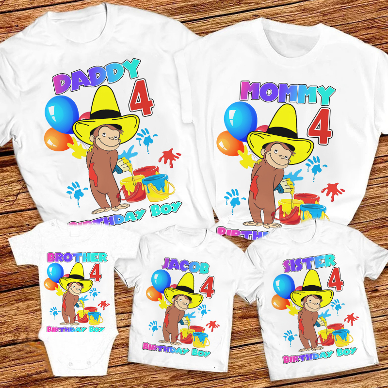 Customized Curious George Shirt, Curious George Birthday Party Shirt, Curious George Family Shirt, Curious George Shirt, cute kids shirt