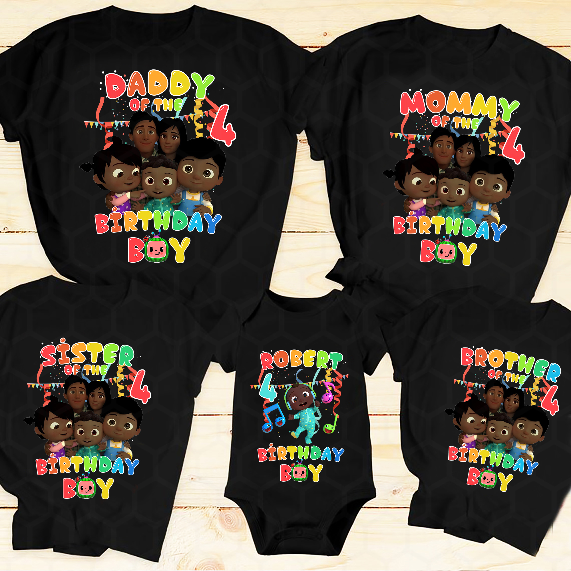 Personalized African American Cocomelon Birthday Shirts, Cocomelon Family Shirt, Cocomelon Partywatermelon Birthday, Family Matching shirts