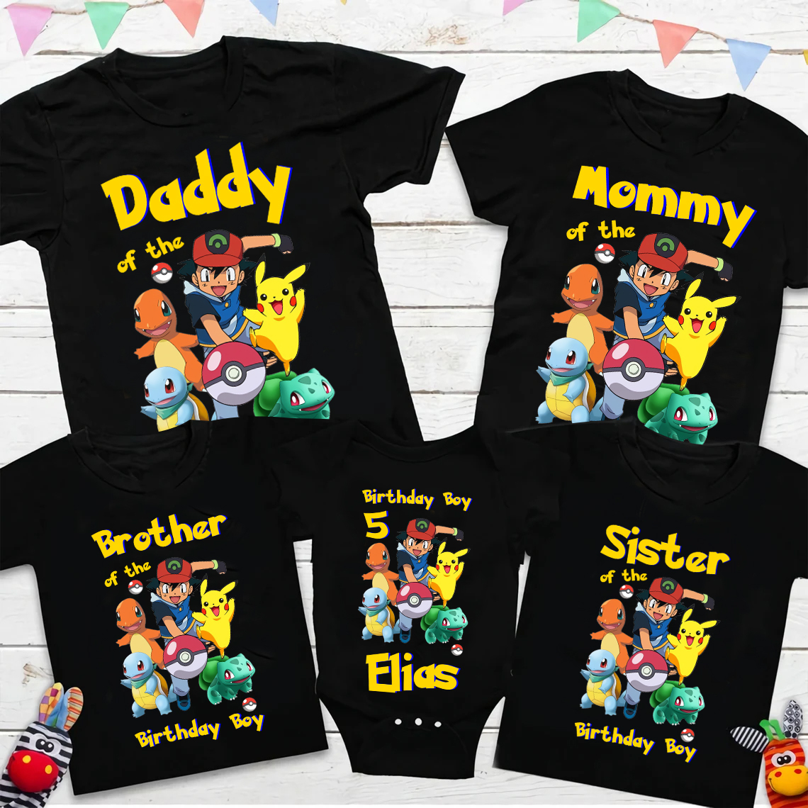 Pokemon Birthday Shirt, Funny Pikachu Cartoon Kids Shirt