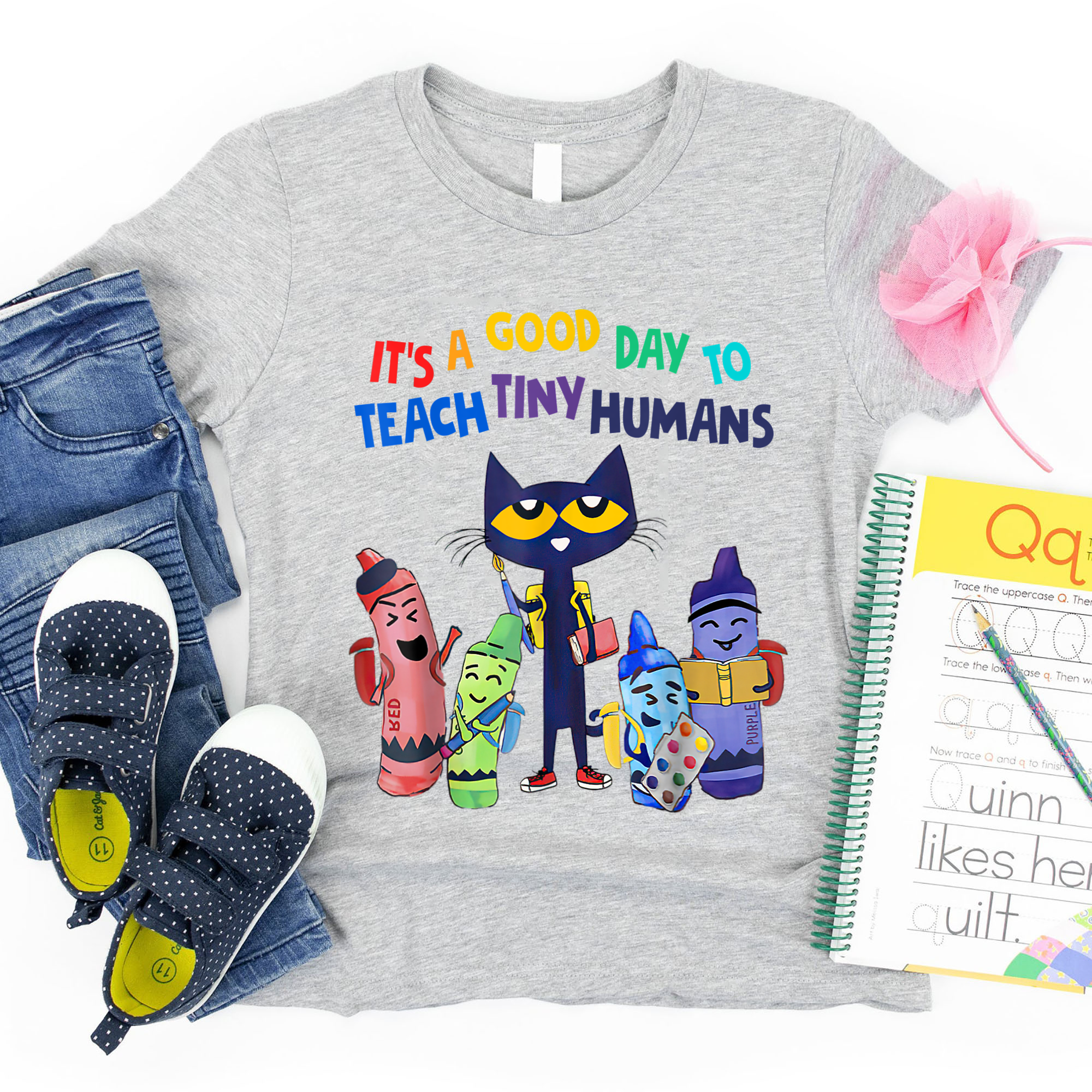 It'a Good Day To Teach Tiny Humans Funny Pete The Cat Teacher T-Shirt, Pete the Cat Shirt