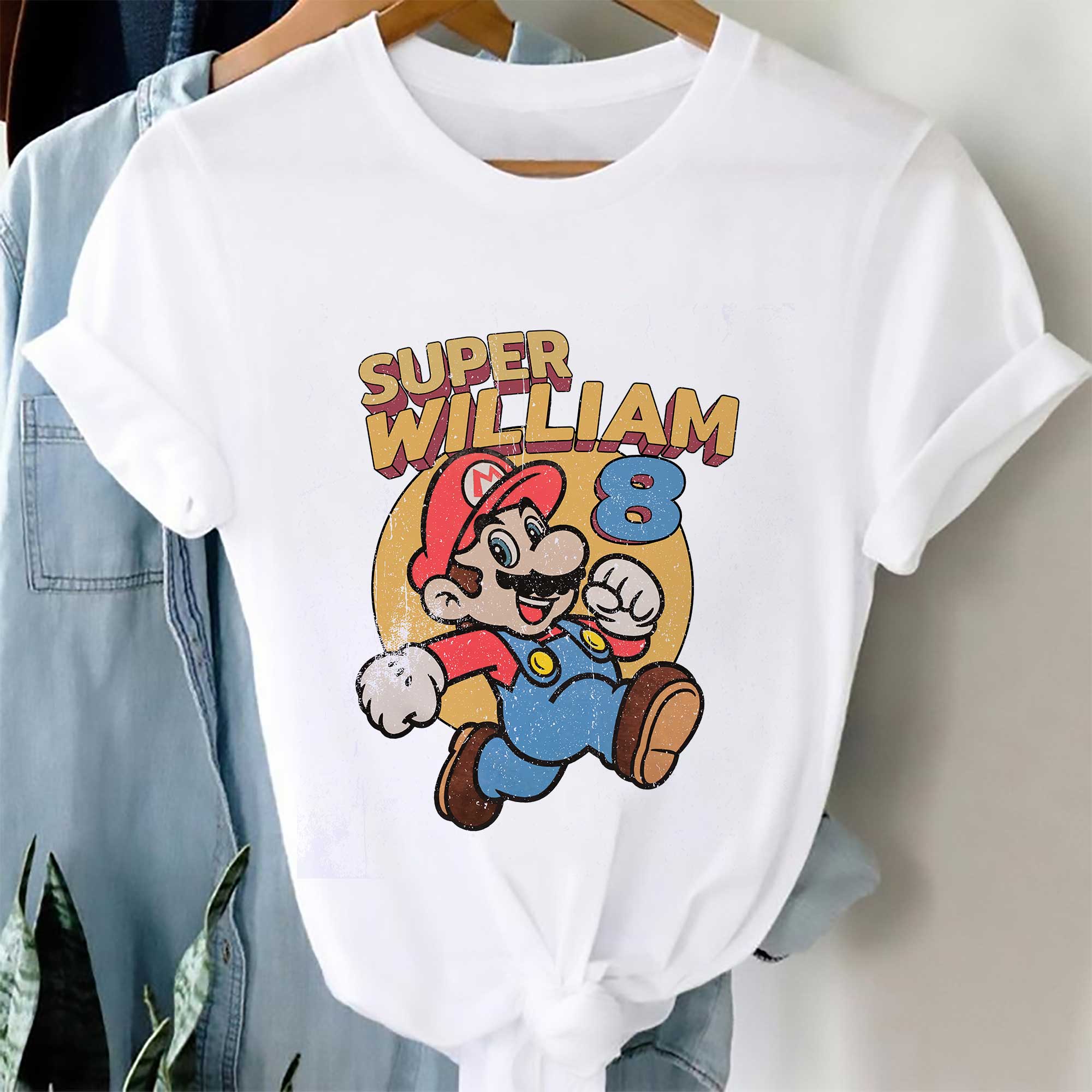 Personalized Super Mario Birthday Shirt, Family Matching Shirt