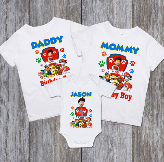 Paw Patrol Birthday Shirts, Boy Birthday Shirt,  Family Matching Shirts