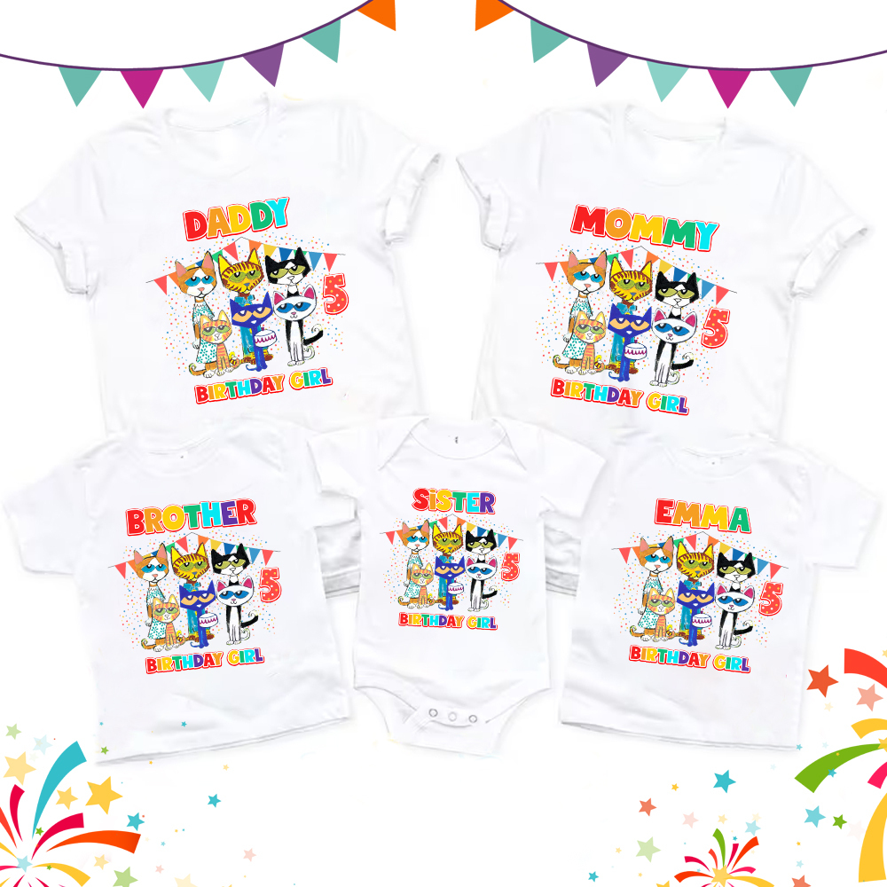 Pete The Cat Groovy Birthday Shirt, Custom Matching Family Birthday Shirt, Personalized Birthday Gifts