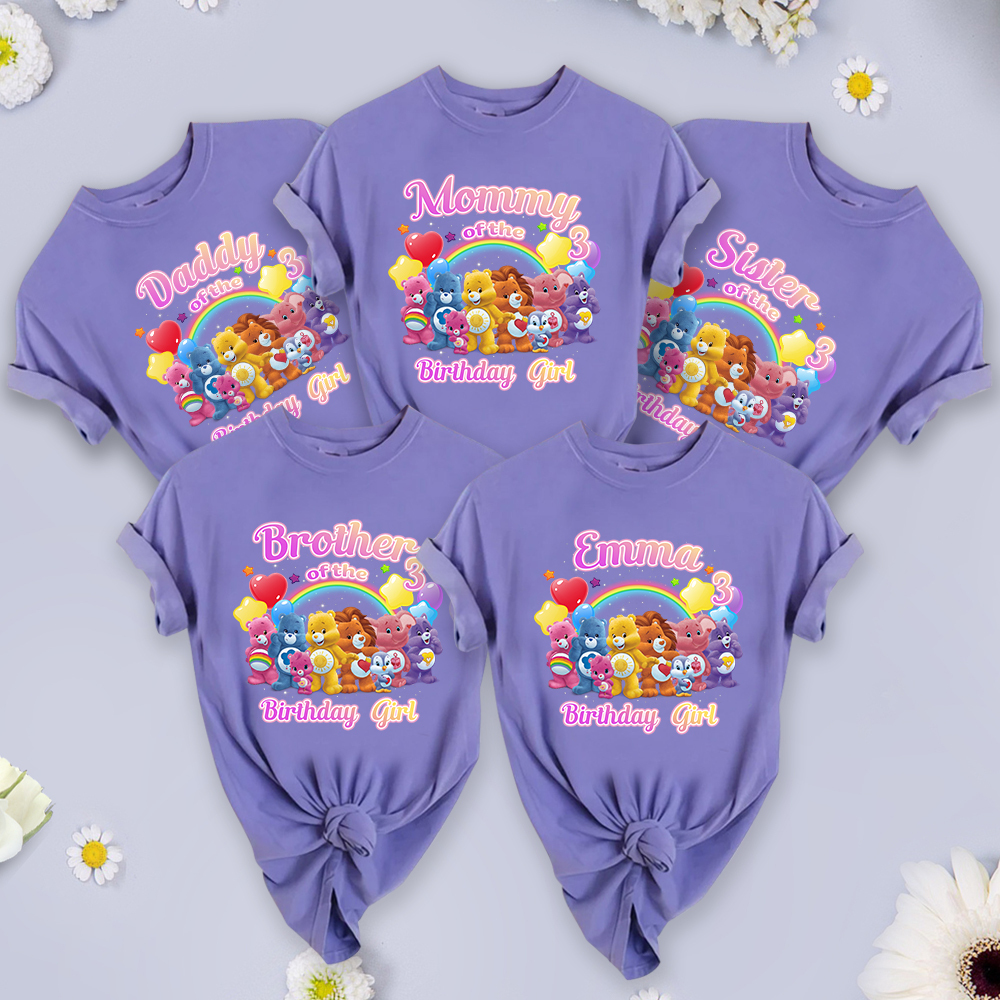 Customized Care Bears Birthday Shirt, Custom Matching Family