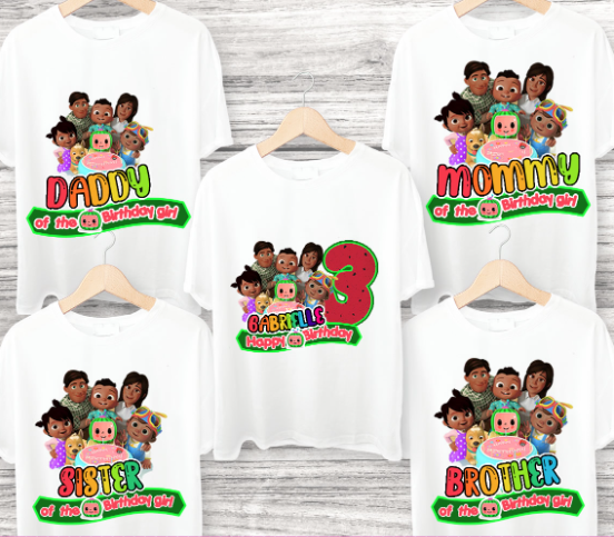 Cocomelon Birthday Kids Shirt, Rainbow Melon Shirt, Cocomelon Birthday Girl Shirt, Custom cocomelon party