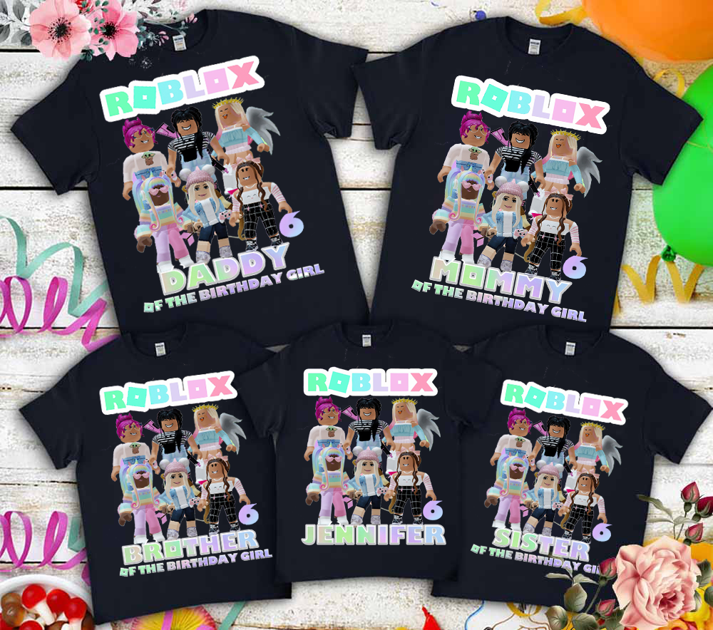 Roblox Girl Birthday Shirt, Custom Matching Family Birthday Shirt, Personalized Birthday Gifts