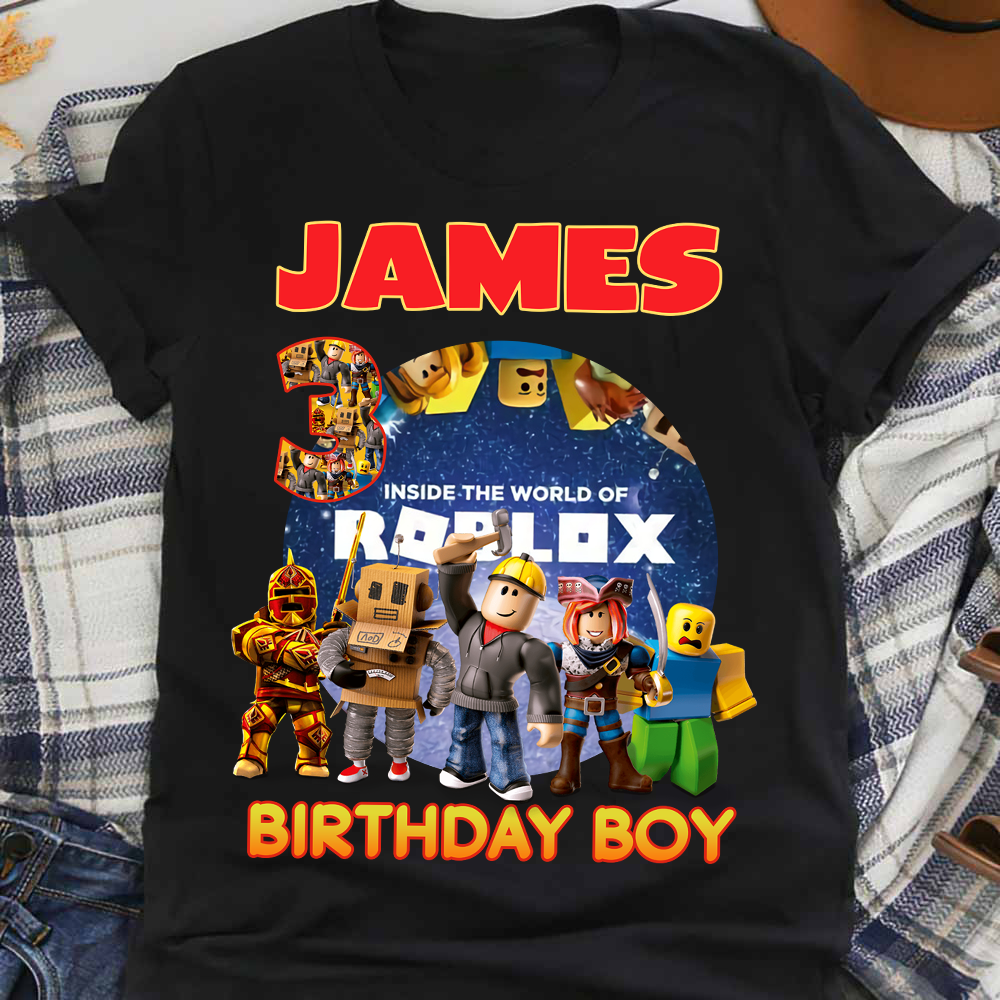 Custom Roblox boy Birthday Shirt, Roblox Tshirt, Personalized with Name ...