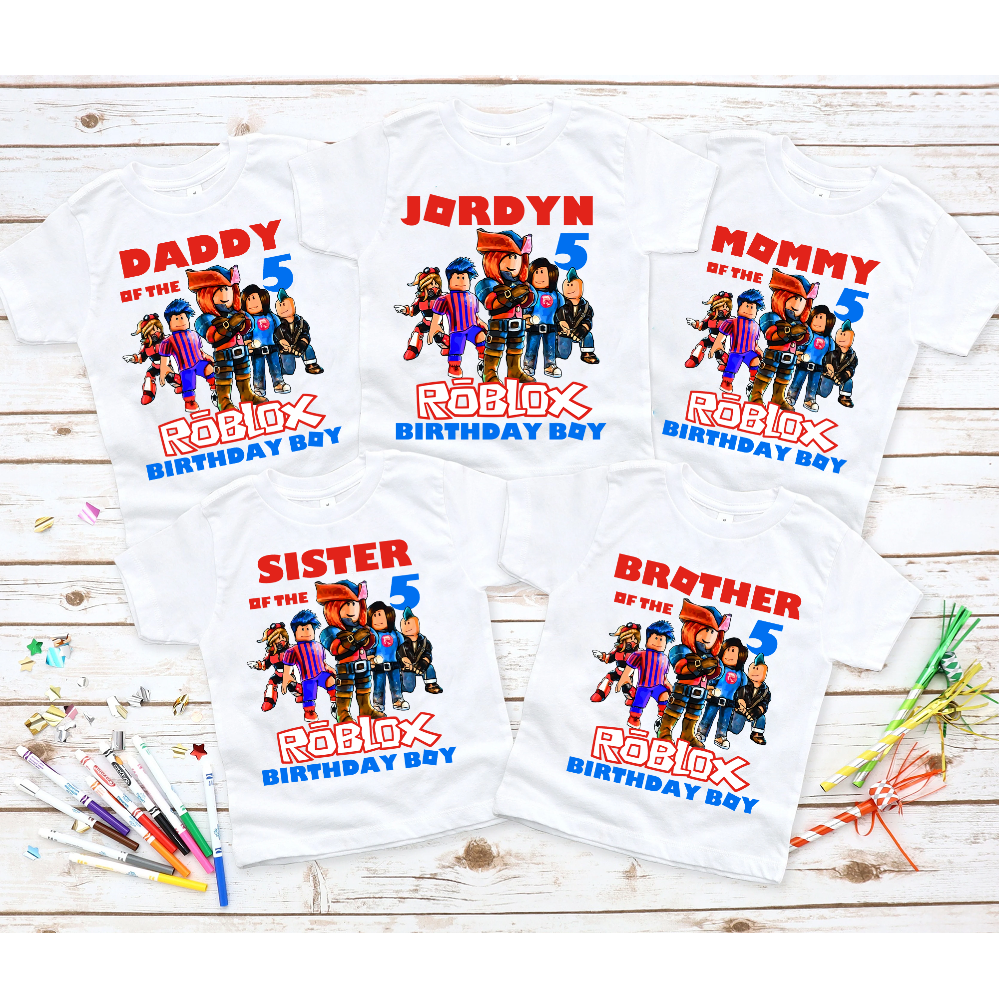 Boys Roblox Birthday Shirt,  Roblox Party Shirt, Custom Roblox Family Matching Shirt