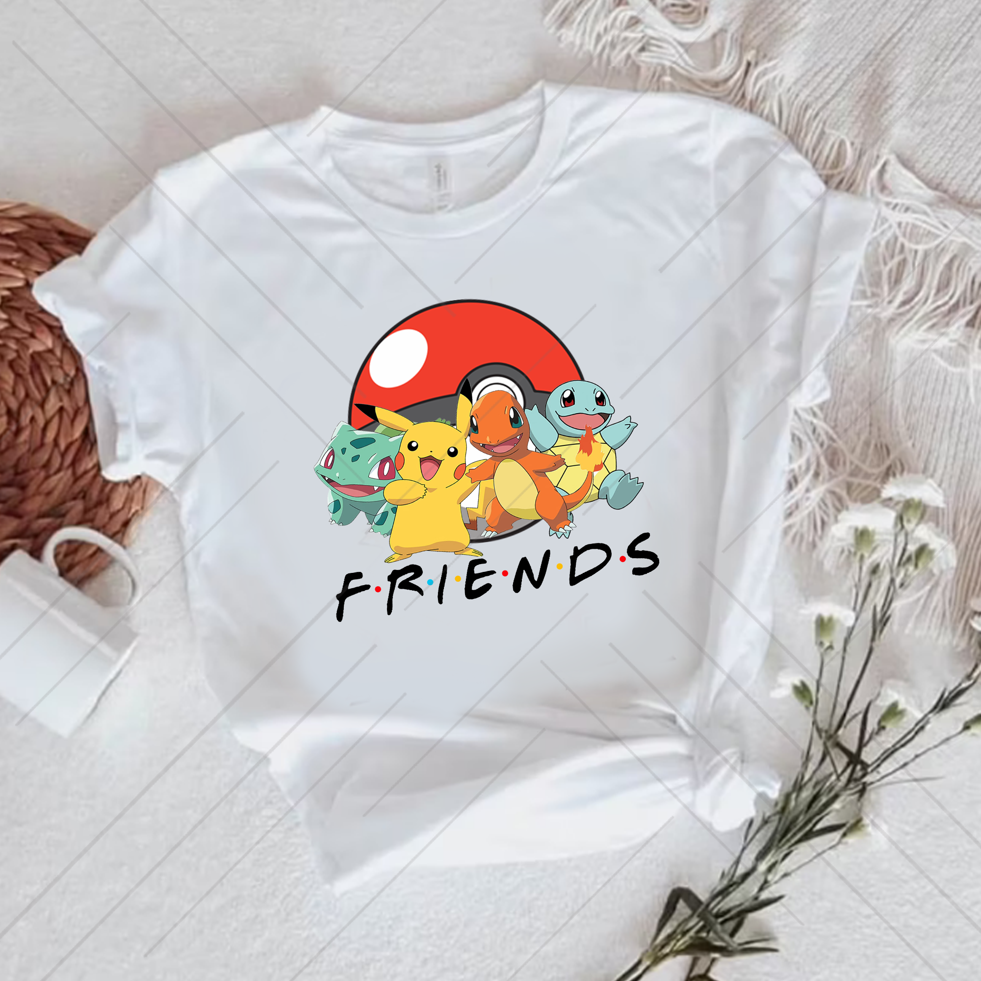 Pokemon Friends Shirt, Pikachu Game Cartoon Kids Shirt, Pikachu Shirt, Friends Shirt
