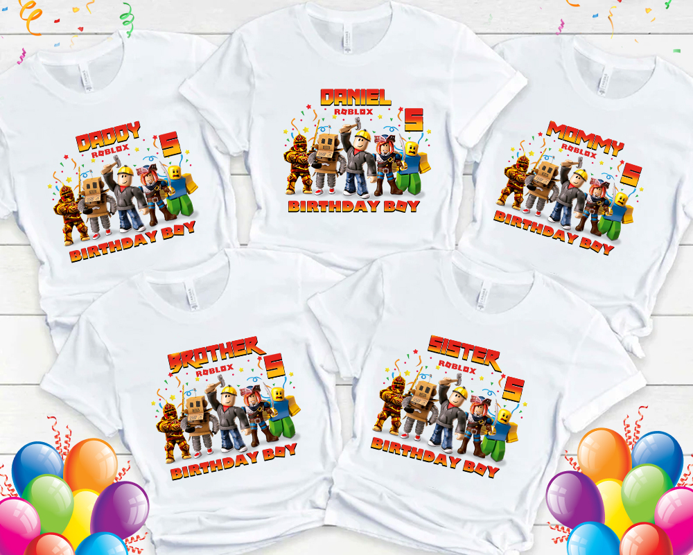 Personalized Roblox Birthday Boy Shirt, Roblox Tshirt, custom Name and Age 1st 2nd 3rd 4th 5th 6th 7th 8th 9th 10th Birthday Kids shirt