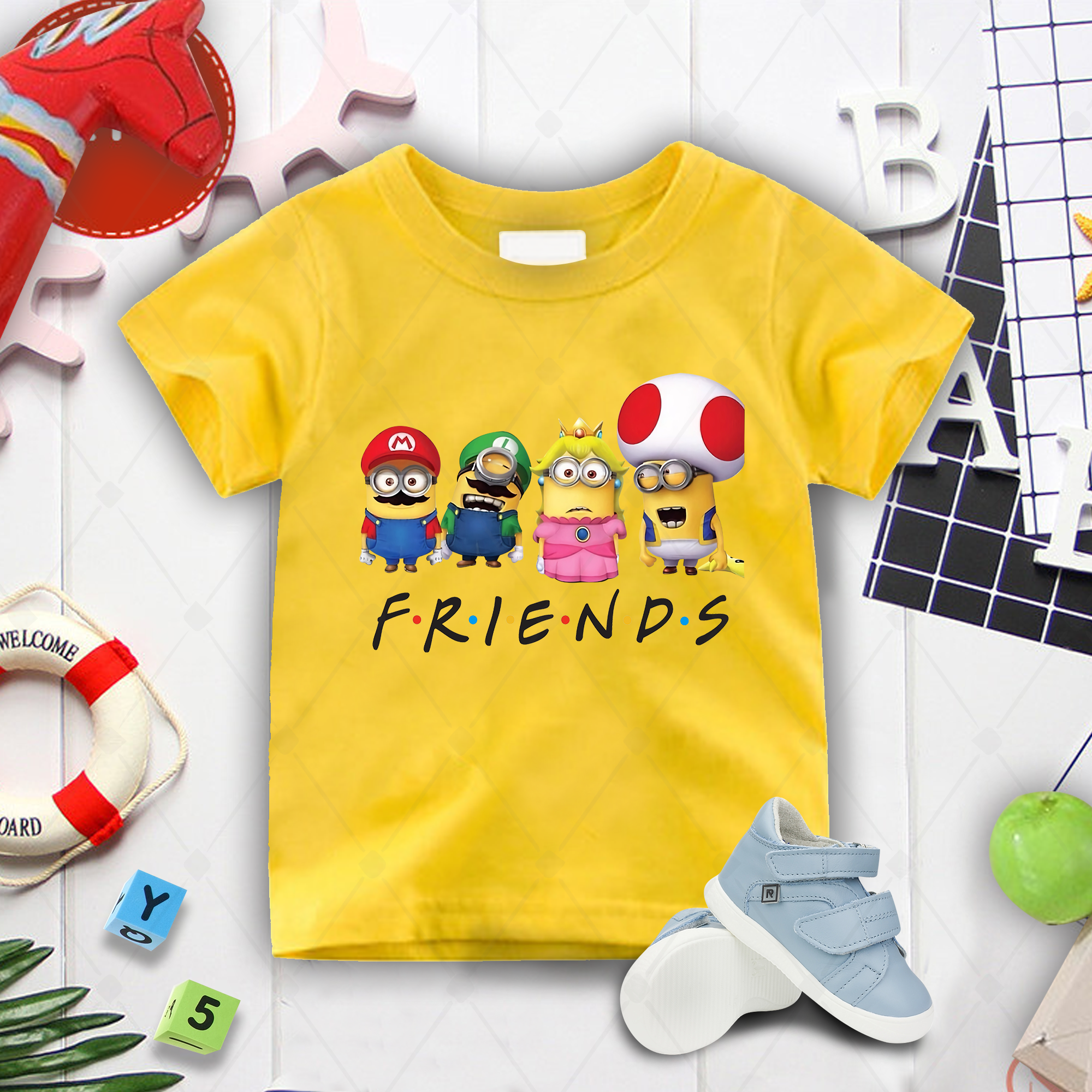 Minion Costume Super Mario  Friends Shirt, Super Mario Friends Shirt, Best Friends Gift, Minion Friends Shirt