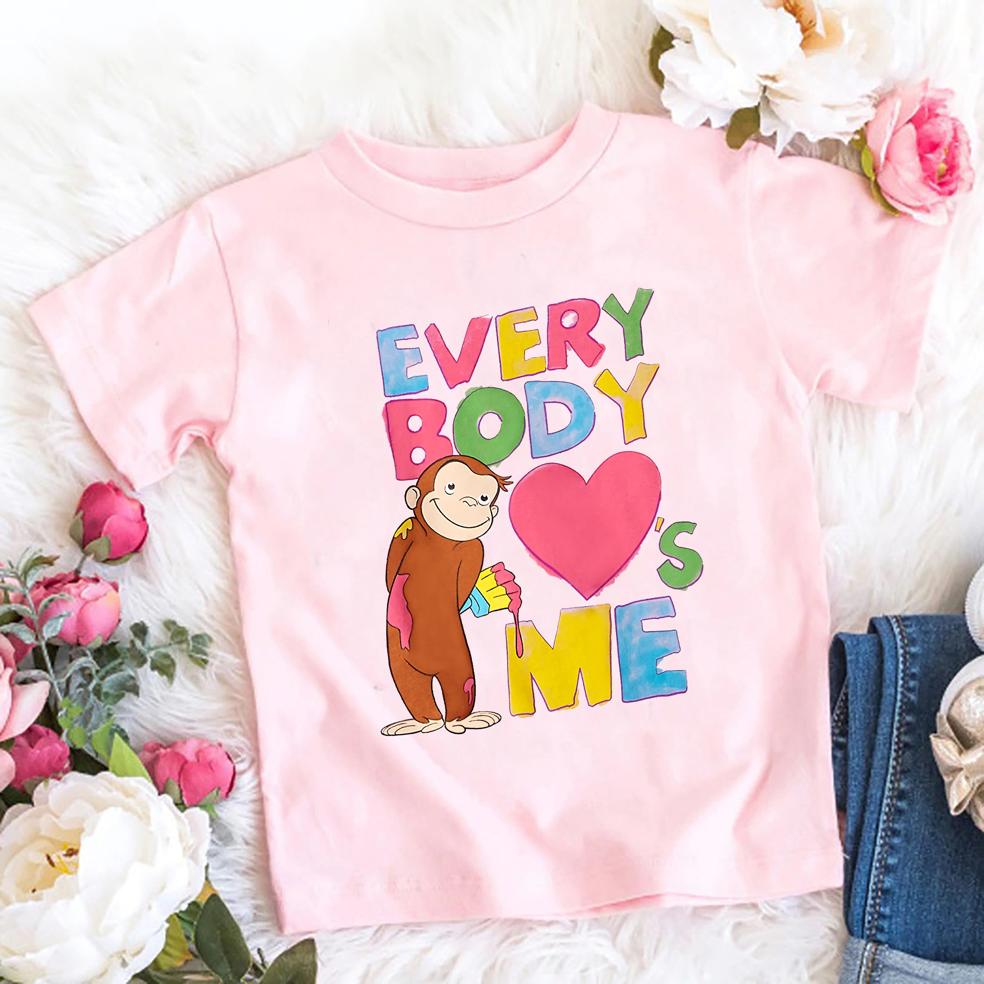 Curious George Shirt, Everybody love me shirt, Personalized Curious George Family Birthday Shirt, Curious George Party Matching Shirt