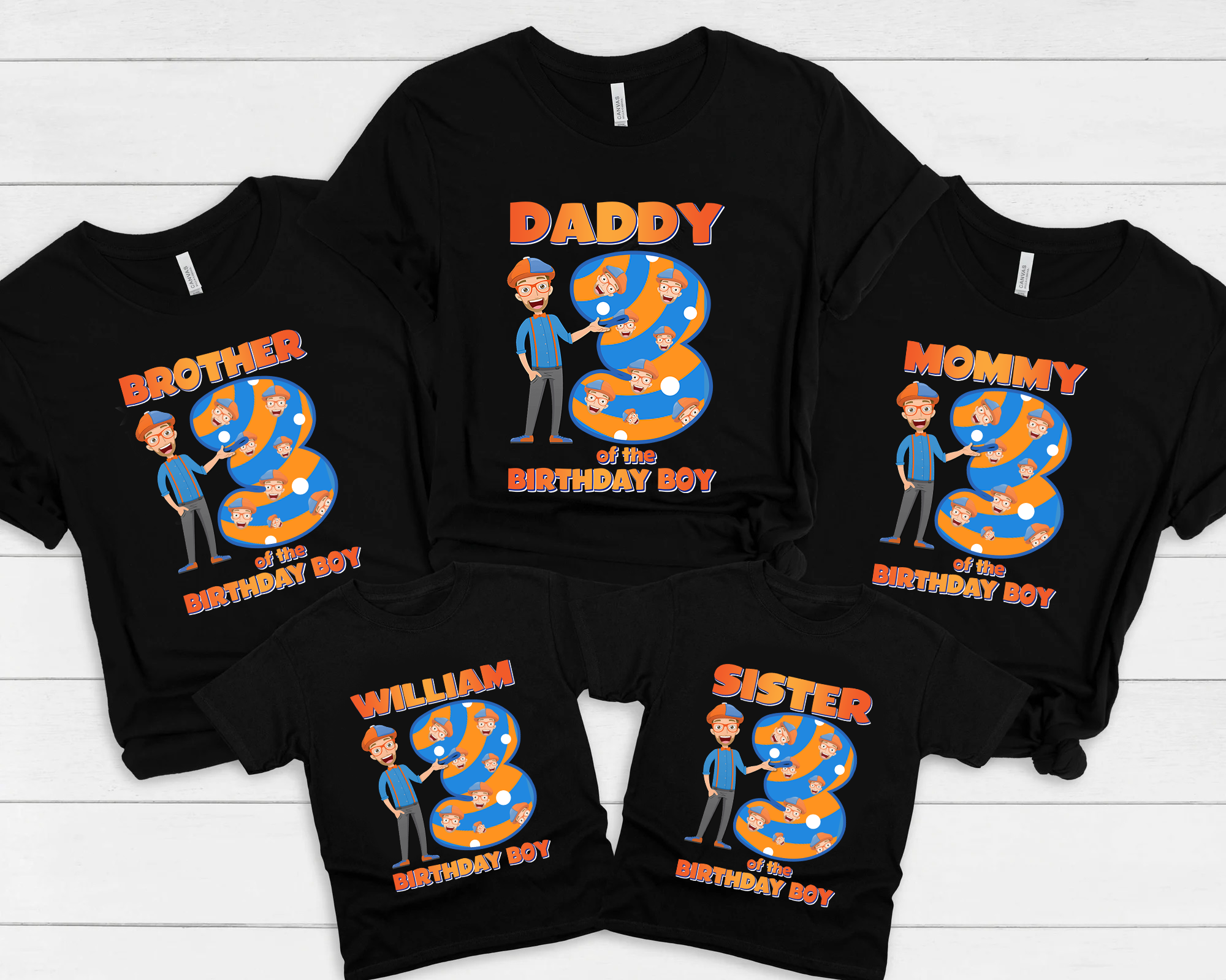 Personalized Blippi  Birthday Shirts, Boy Birthday, Family Matching Shirts, Blippi Theme Birthday Boy