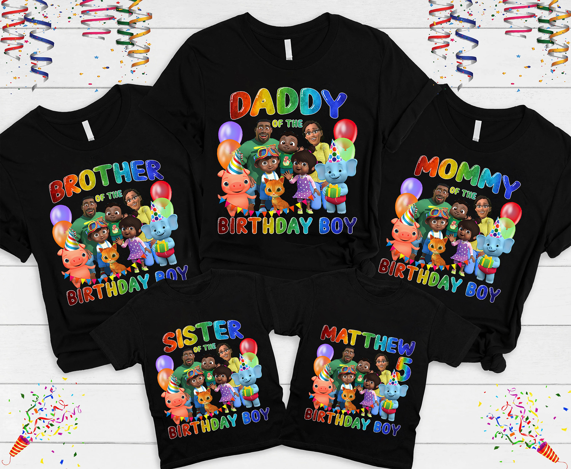 Personalized Coco-melon Birthday Shirts Set, cocomelon family shirts Set, Cocomelon Party Family matching shirt