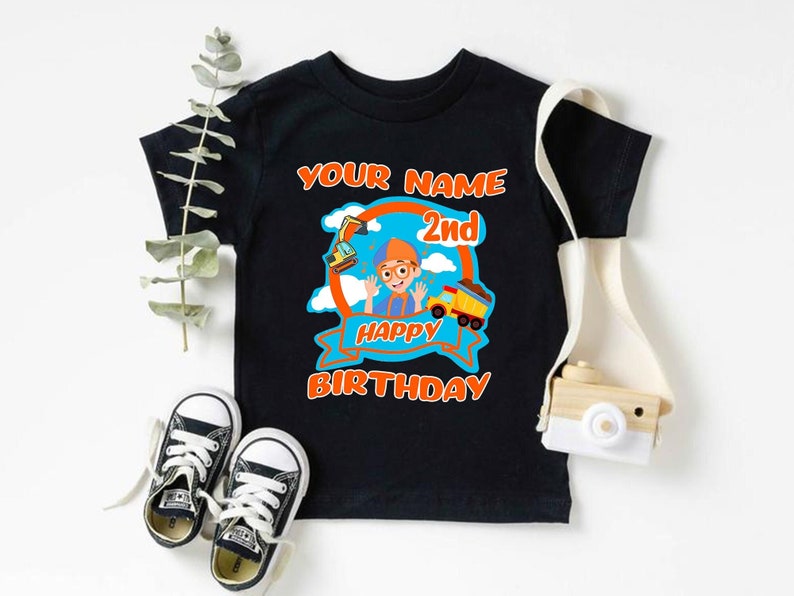 Custom Blippi Birthday Family Shirts, Custom Family Matching Blippi shirts, Blippi Kids Party T-Shirt, Custom Name and Age Shirt