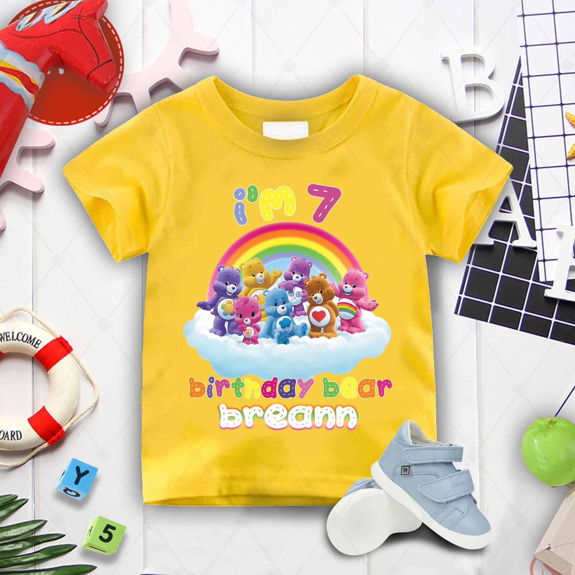 Care Bears Birthday Kids Shirt, Carebears Theme Party Shirt, Care Bears Family Matching Shirt, Custom Name And Age