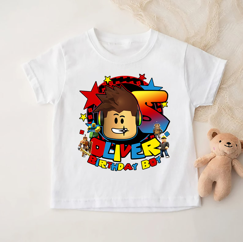 Roblox Gaming Birthday Shirt, Funny Gamer Cartoon Birthday Boy Shirt, Roblox Family Matching Shirt
