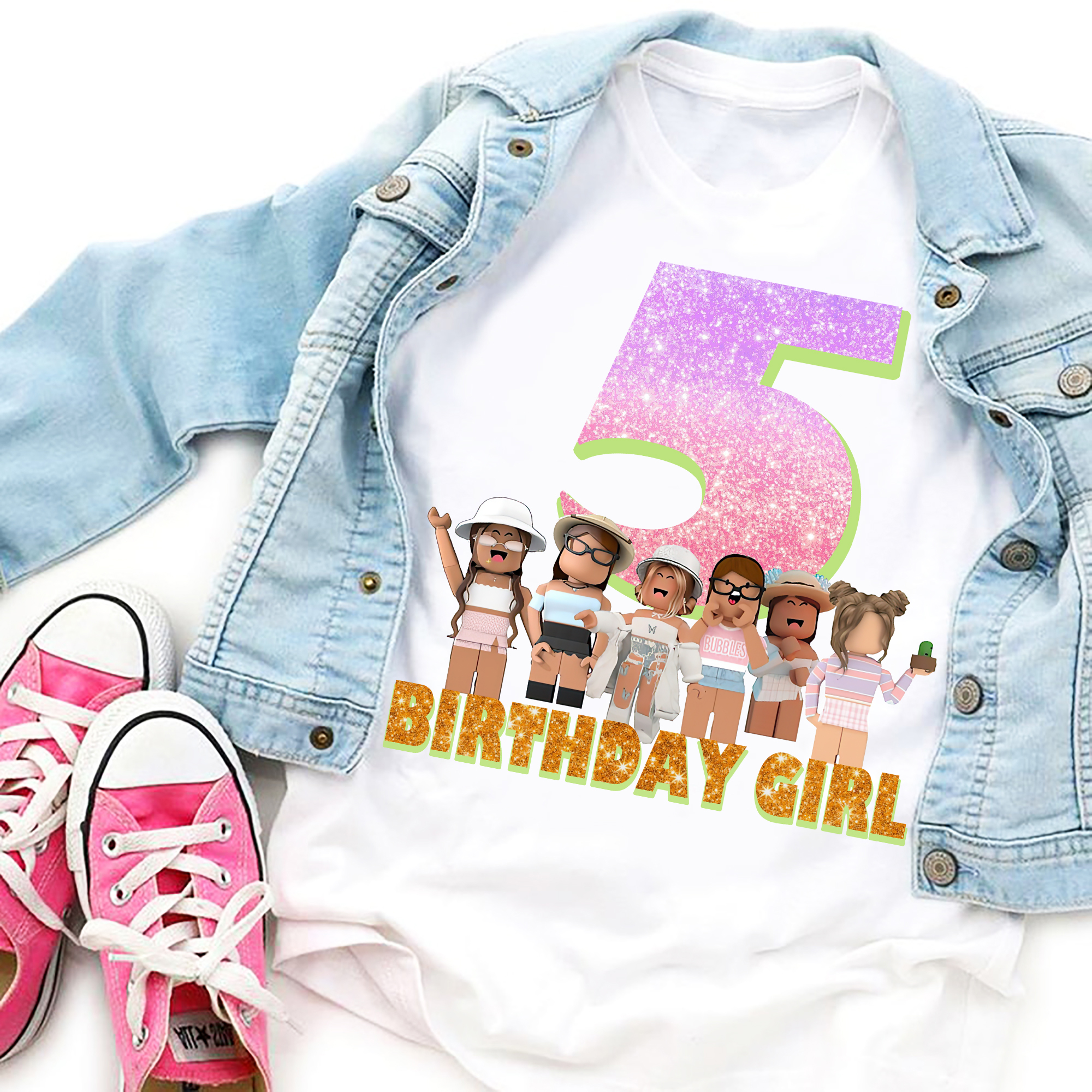 Roblox Gaming Birthday Girl Shirt, Funny Gamer Cartoon Kids T-shirt, Custom Personalized Birthday Gift For Son Daughter, Family Shirt