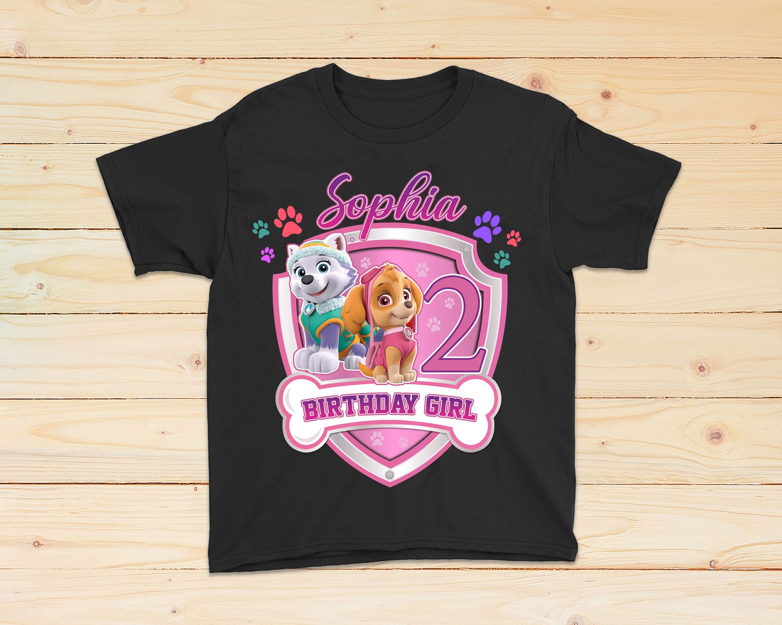 Personalized Paw Patrol Birthday Shirt, Paw Patrol Birthday Girl Shirt, Custom Name and Age Paw Patrol Shirt, Paw Patrol Birthday Theme
