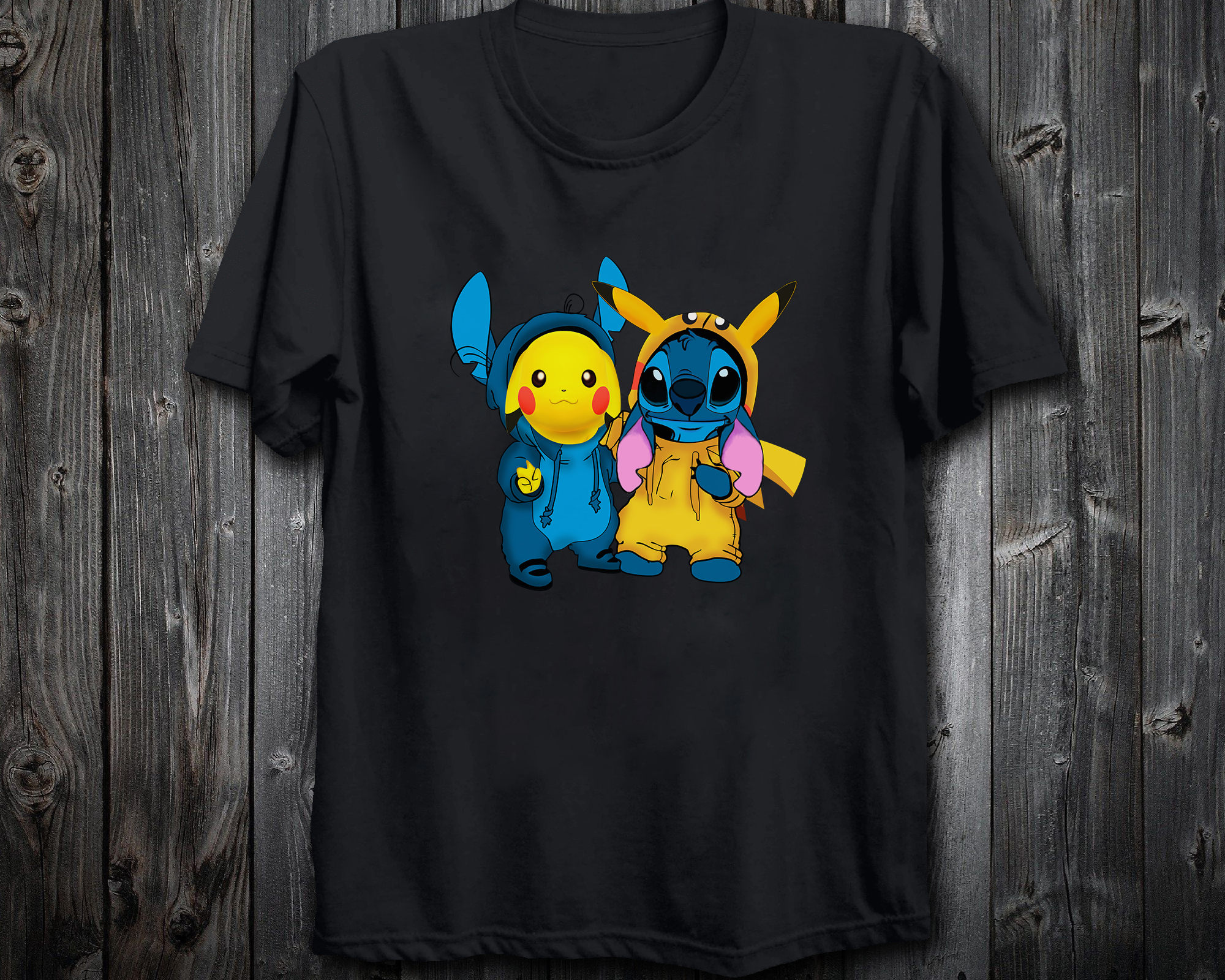 Disney Stitch and Pikachu Costume Best Friends Unisex Gift T-Shirt Shirt Gift For Men Women, Funny Disney Shirt, Stitch Shirt, Pikachu Shirt