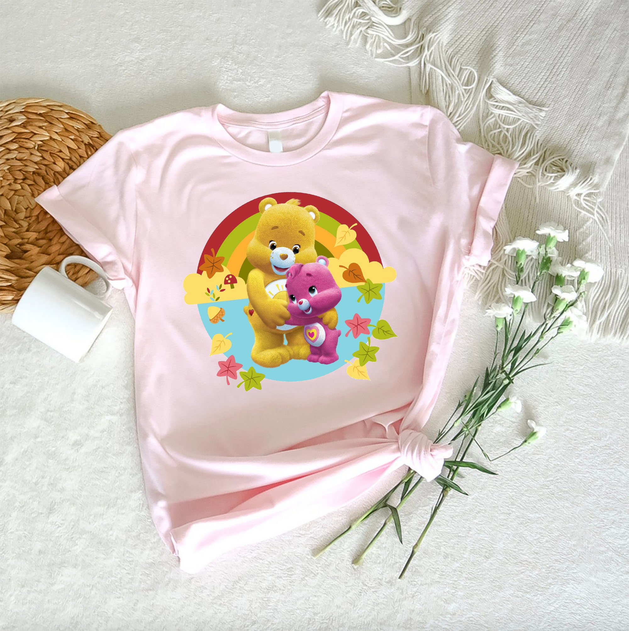 Care bears shirt, Sunflower shirt, Rainbow Bears Top Best Boyfriend T-Shirt, teddy bear,1980s cartoons, friendship, love shirt