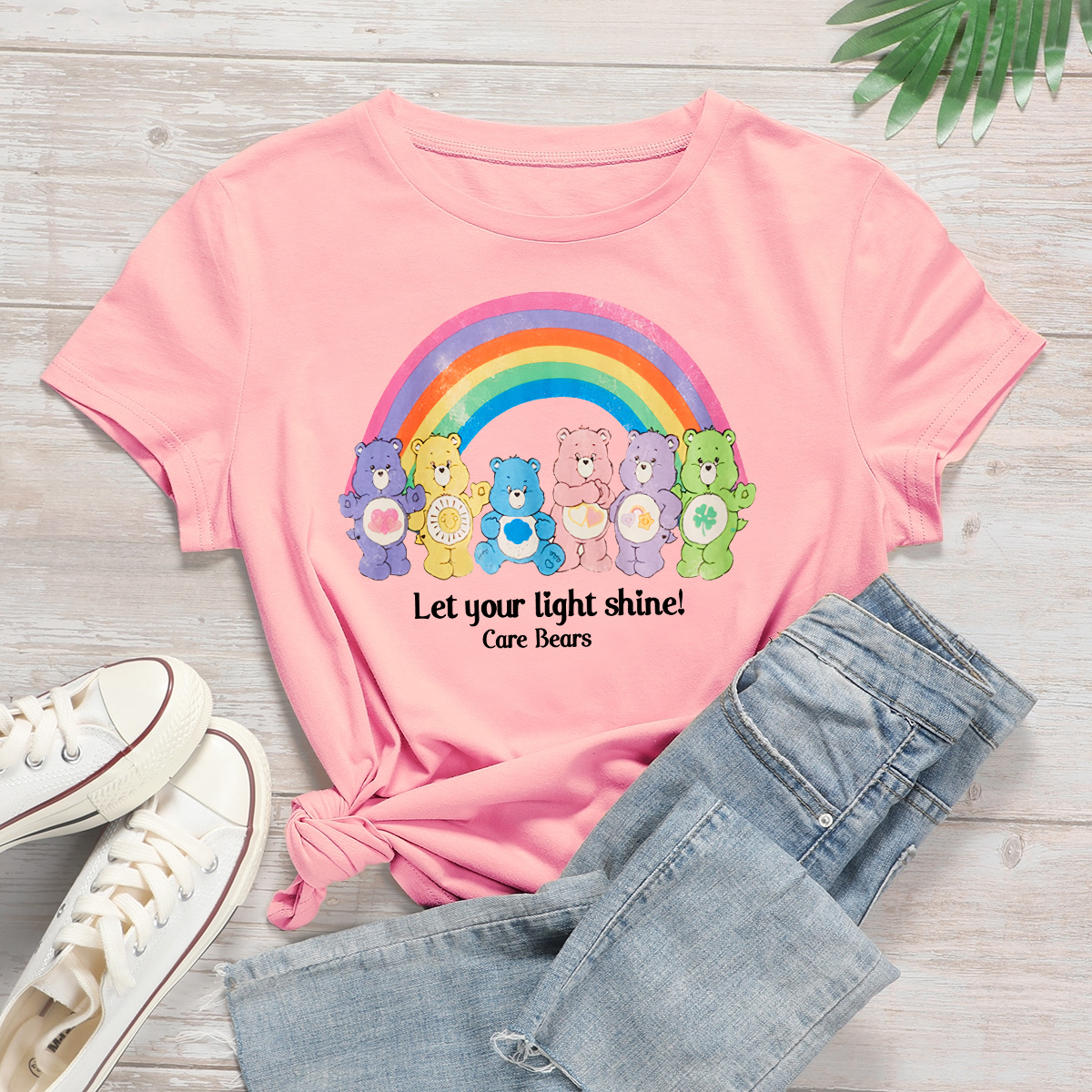 Personalized Care bears shirt, Let Your Light Shine shirt, Rainbow Bears Top Best Boyfriend T-Shirt, teddy bear,1980s cartoons, friendship, love shirt