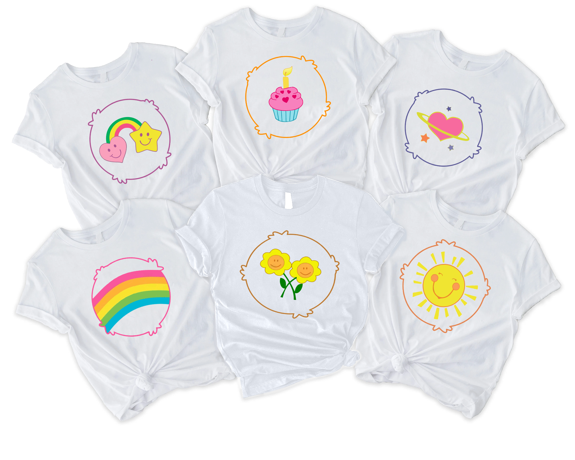 Care Bears Group Matching Unisex Shirts, Halloween, Bedtime, Grumpy, Funshine, Good Luck , Love A Lot, Couples Costumes