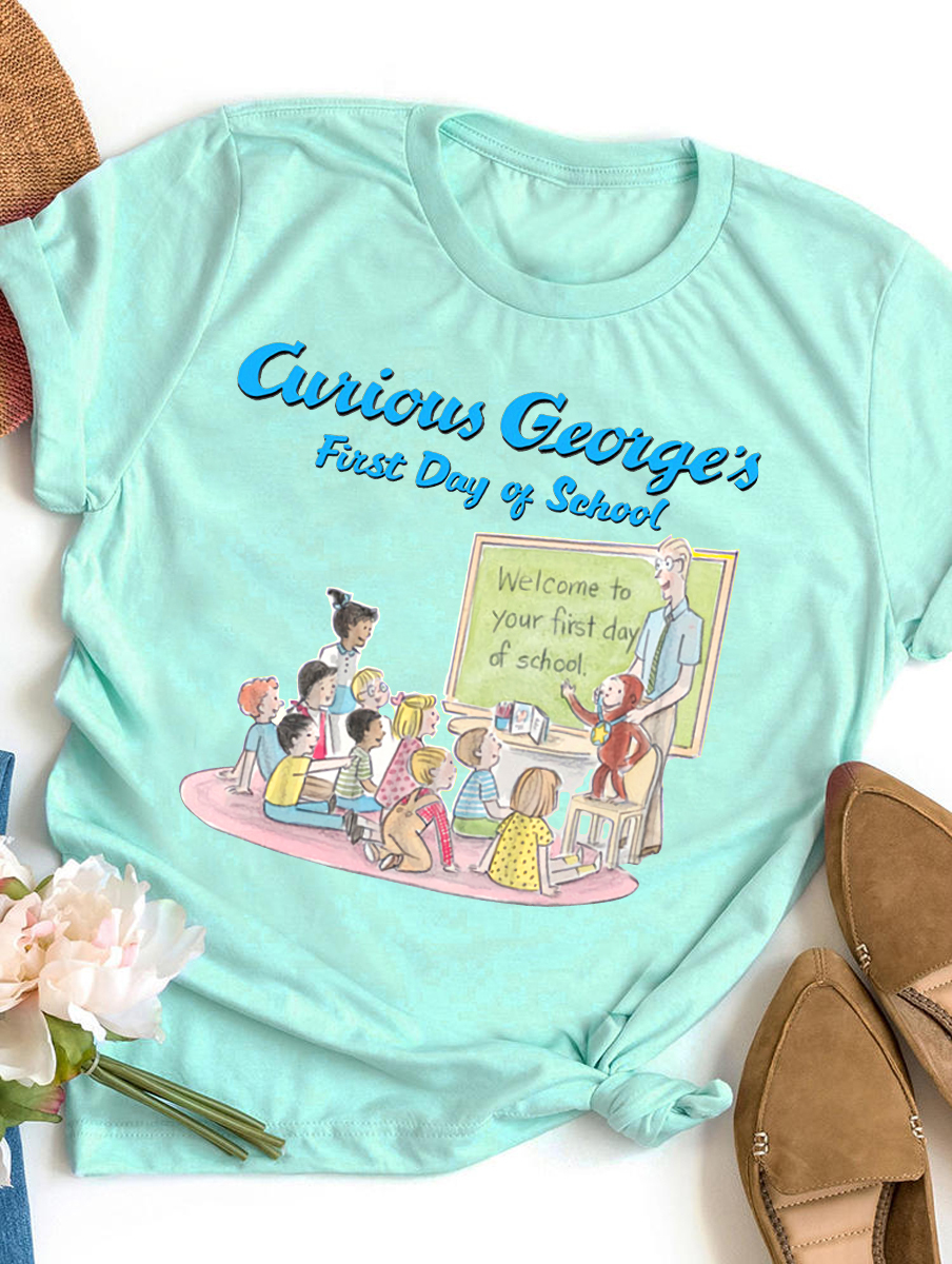 Personalized Curious George Shirt, Curious George First Day Of School Shirt, Curious George Party Matching Shirt, Birthday Boy Shirt Gifts