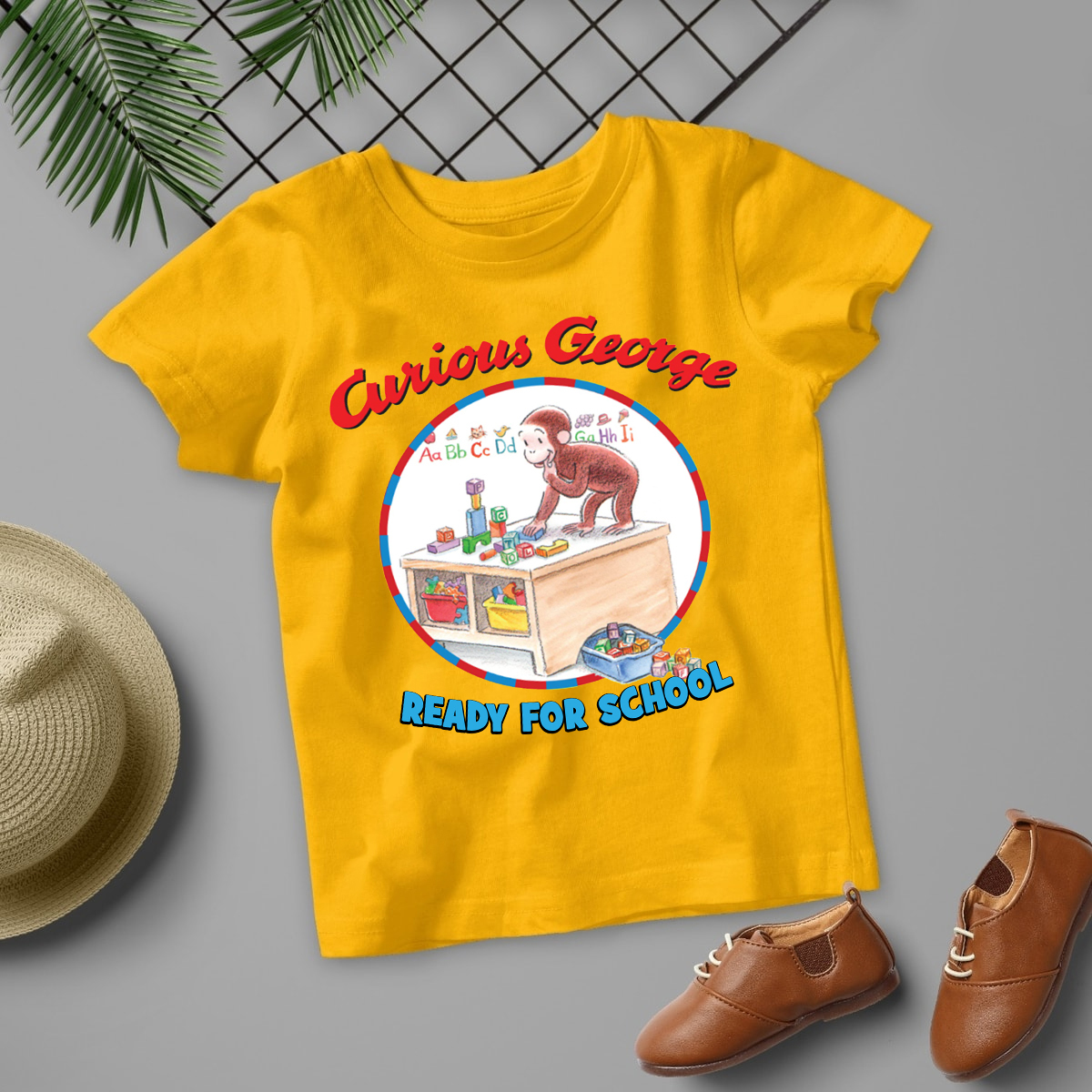 Curious George Ready For School Shirt, Personalized Curious George Family Shirts, Curious George shirt, monkey lover shirt, back to school