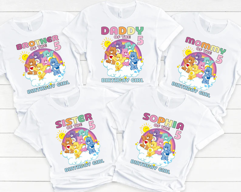 Personalized Care Bears Birthday Shirt, Care Bears Family Birthday, Party Family Matching Shirt, Birthday Shirt