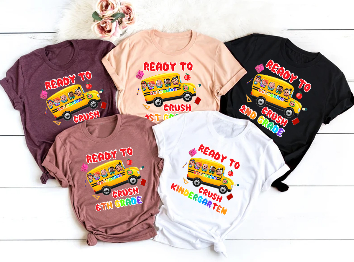 Cocomelon 1st Grade Shirt, Kids School Bus, Back to School Shirt, Kindergarten Shirt, Cute Preschool Shirts, First Day Of School