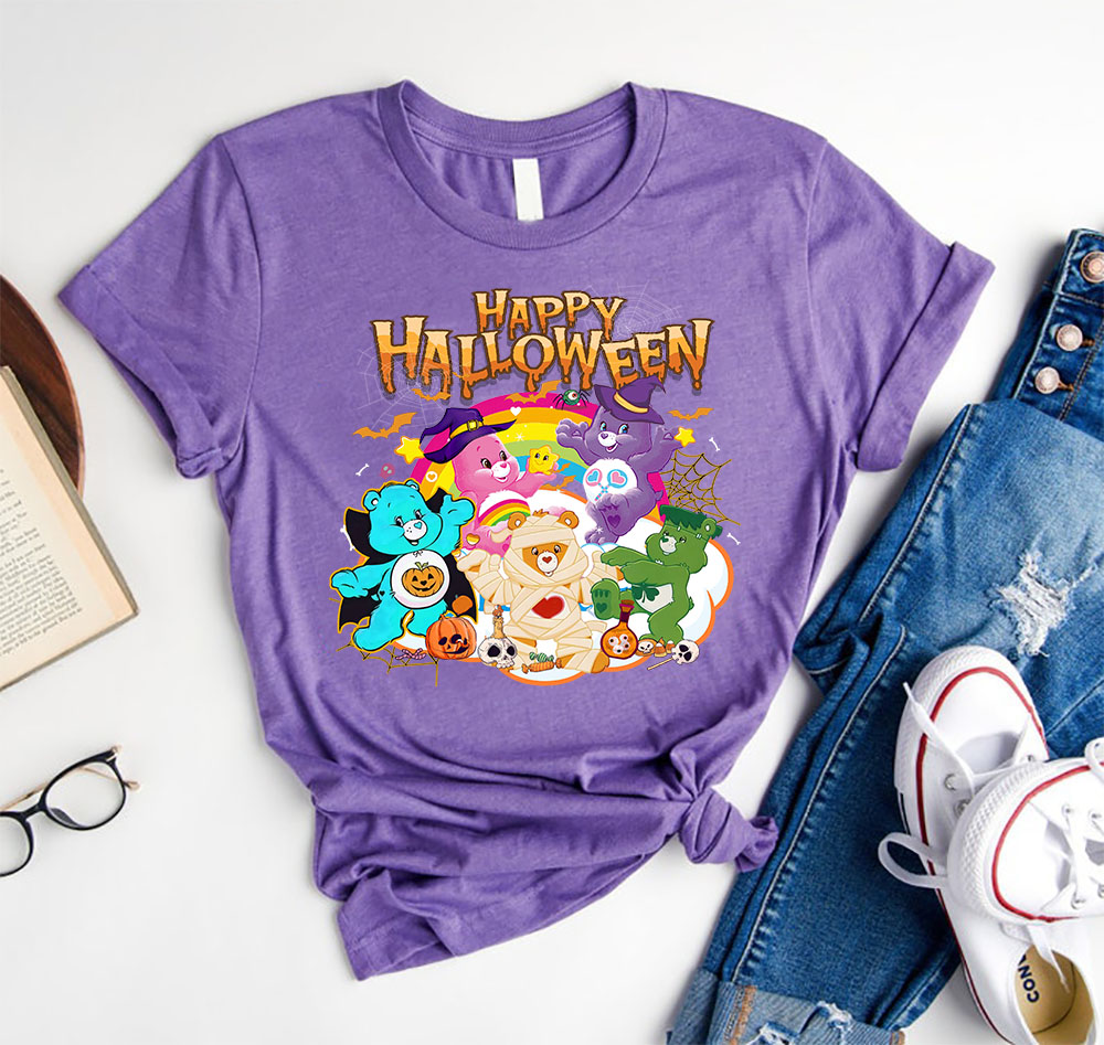 Care Bears Shirt For Halloween, Horror Scare Bears Funny Vintage T-Shirt, Halloween Matching T-shirt, Halloween Party, Family Shirts