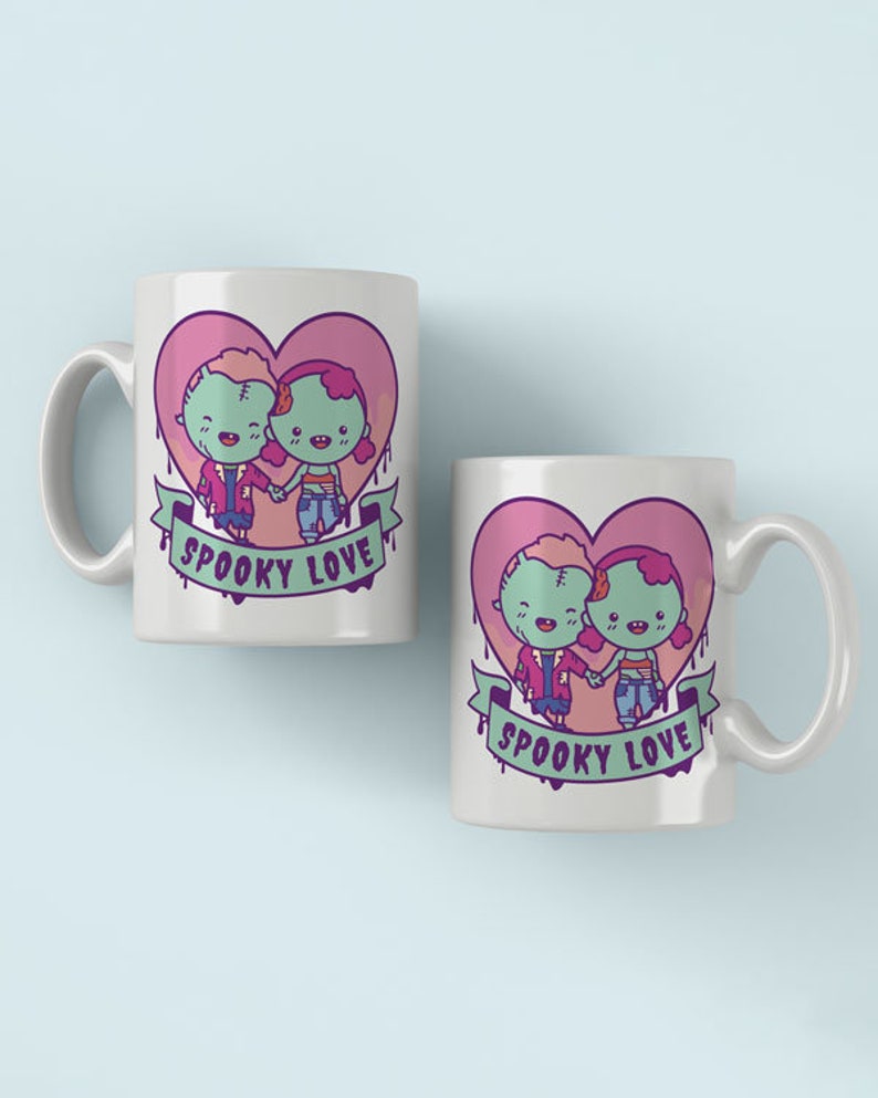 Happy Valentine Zombie Spooky Love Coffee Mug Wunderling | Halloween Unholy Horror True Crime Free Shipping Worldwide