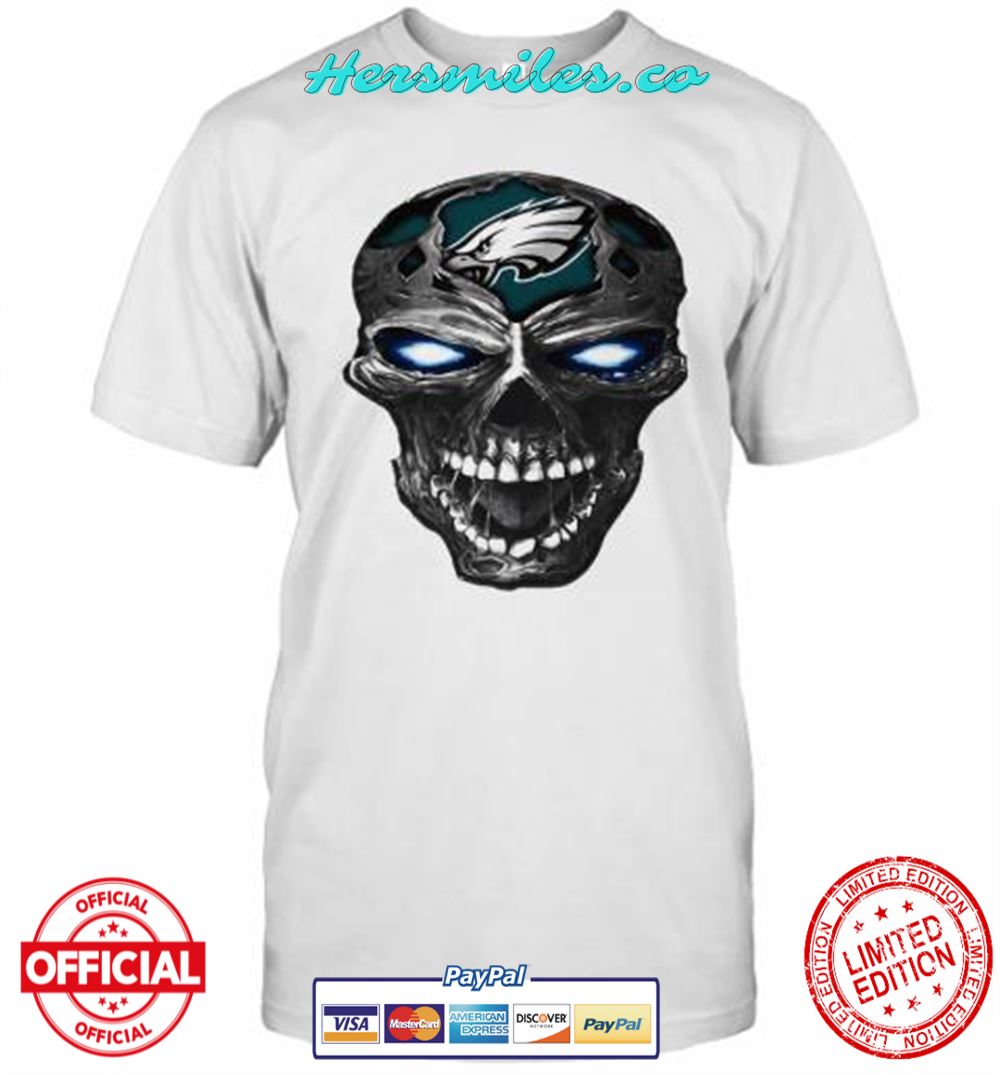 Skull Philadelphia Eagles Football Logo Light T-Shirt