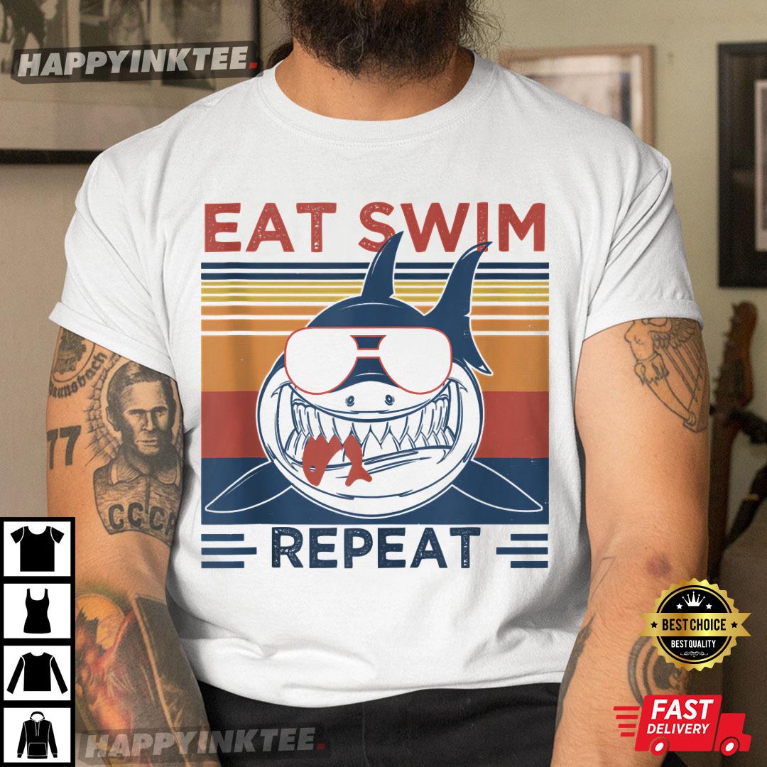 Eat Swim Repeat Shark Lovers T-Shirt