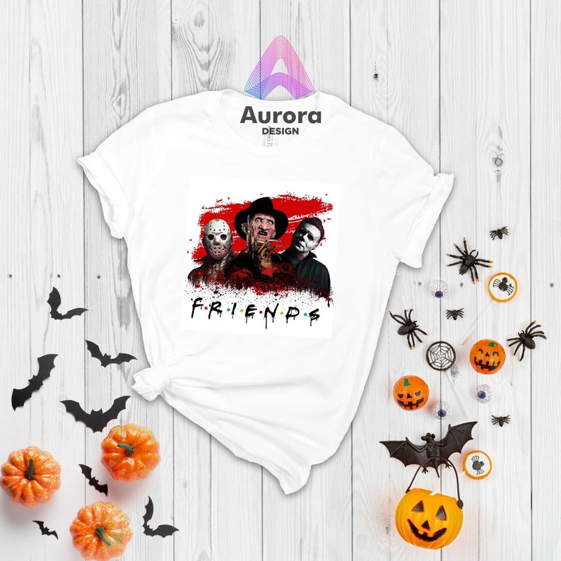 Friends Halloween T-shirt, Horror Movie Killers Shirt, Retro Movies Shirt, Spooky Season Shirt, Halloween Graphic Shirt, Scary Shirts