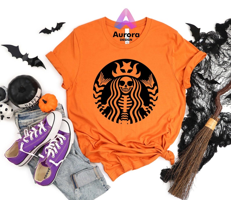 Skeleton Halloween T-shirt, Coffee Shirt, Parody Halloween Tees, Coffee Lover Shirt, Funny Shirt, Witch Shirt, Spooky Season Tee, Boo Tees