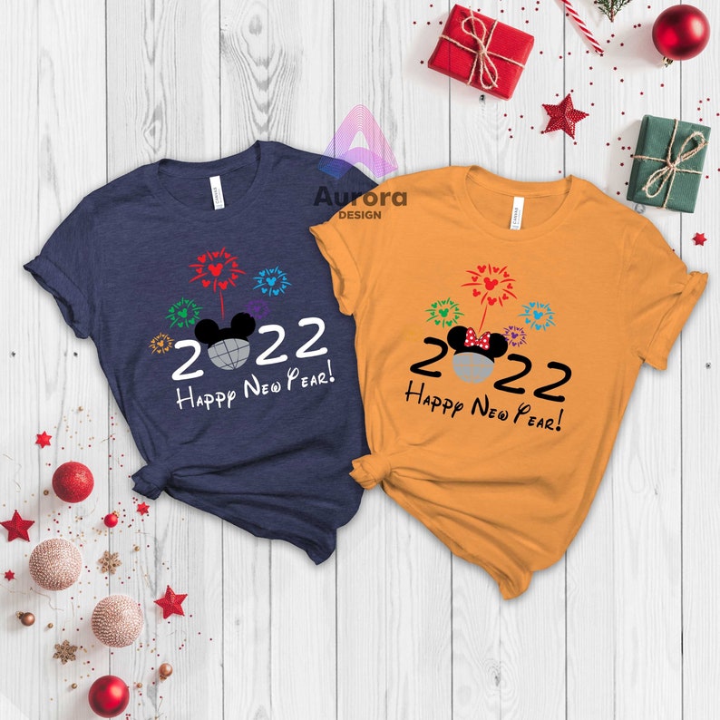Happy New Year 2022 T-shirt, Mickey Christmas Tee, Minnie Christmas Shirt, Custom Disney Tees, Disney Christmas Couple Shirts, Xmas Tees