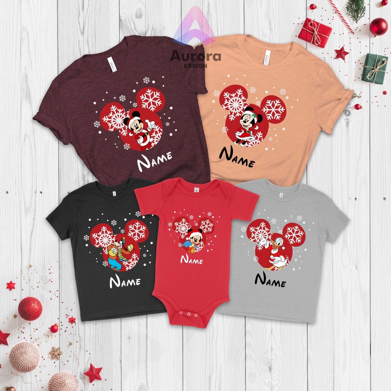 Disney Christmas Family T-shirt, Disney Character Tees, Christmas Family Party Shirt, Custom Disney Christmas Tees, Disney Vacation Shirts